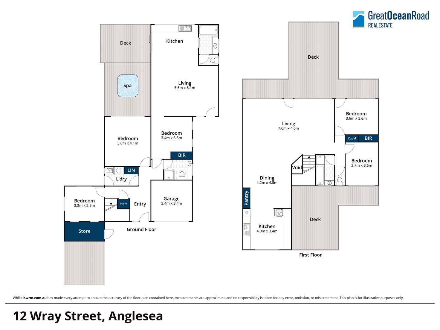 Floorplan of Homely house listing, 12 Wray Street, Anglesea VIC 3230