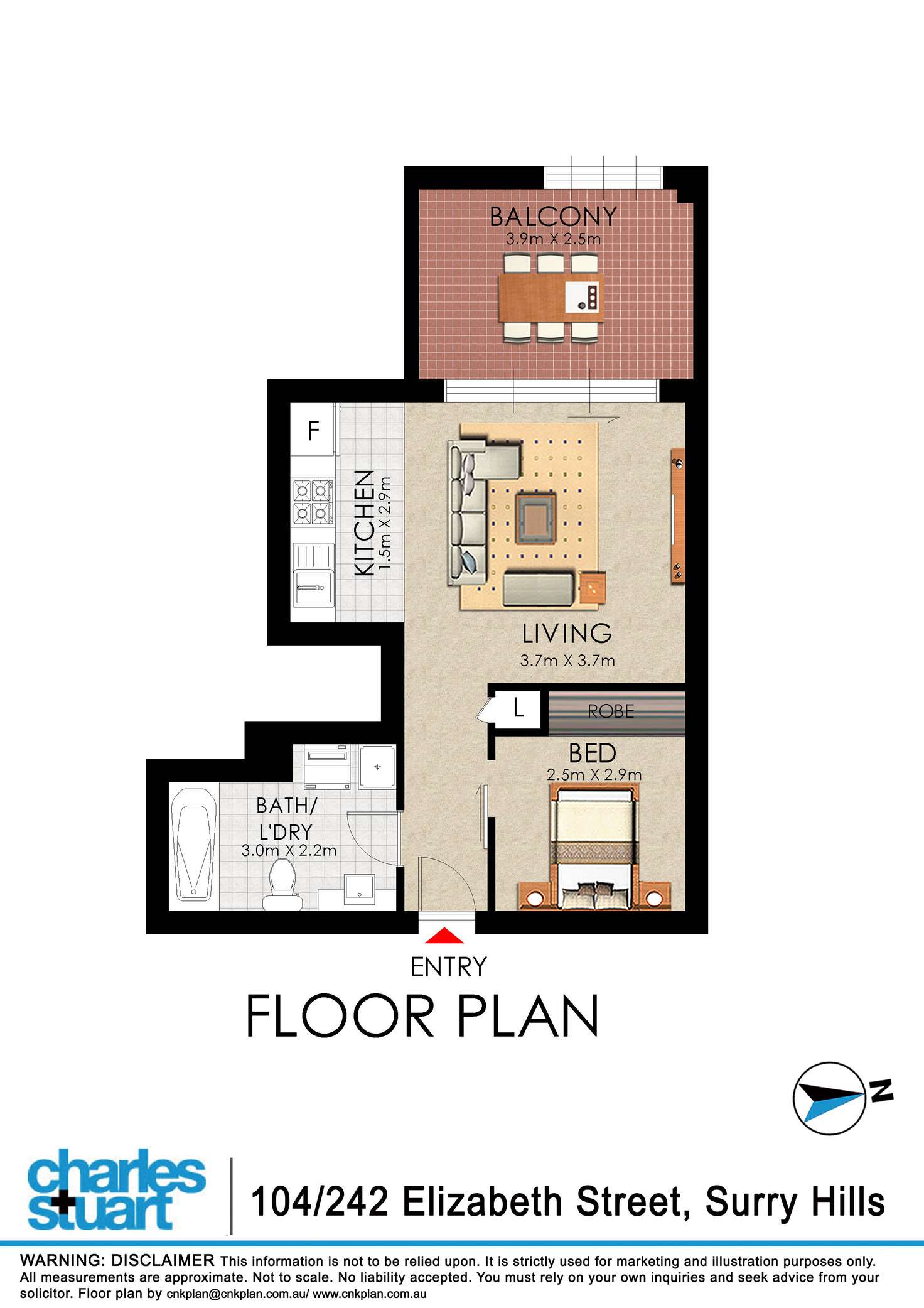 Floorplan of Homely apartment listing, 104/242 Elizabeth Street, Surry Hills NSW 2010