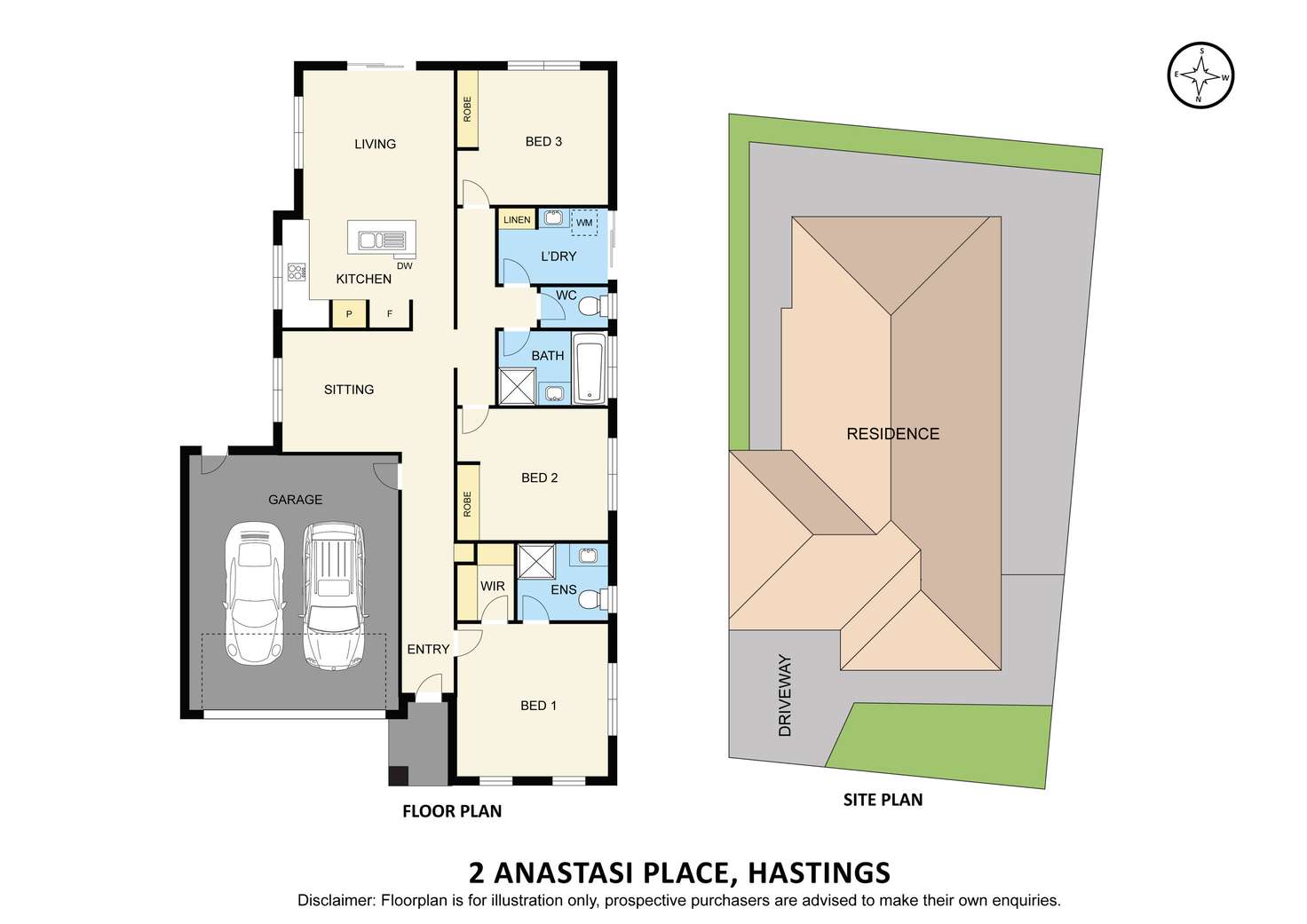 Floorplan of Homely house listing, 2 Anastasi Place, Hastings VIC 3915