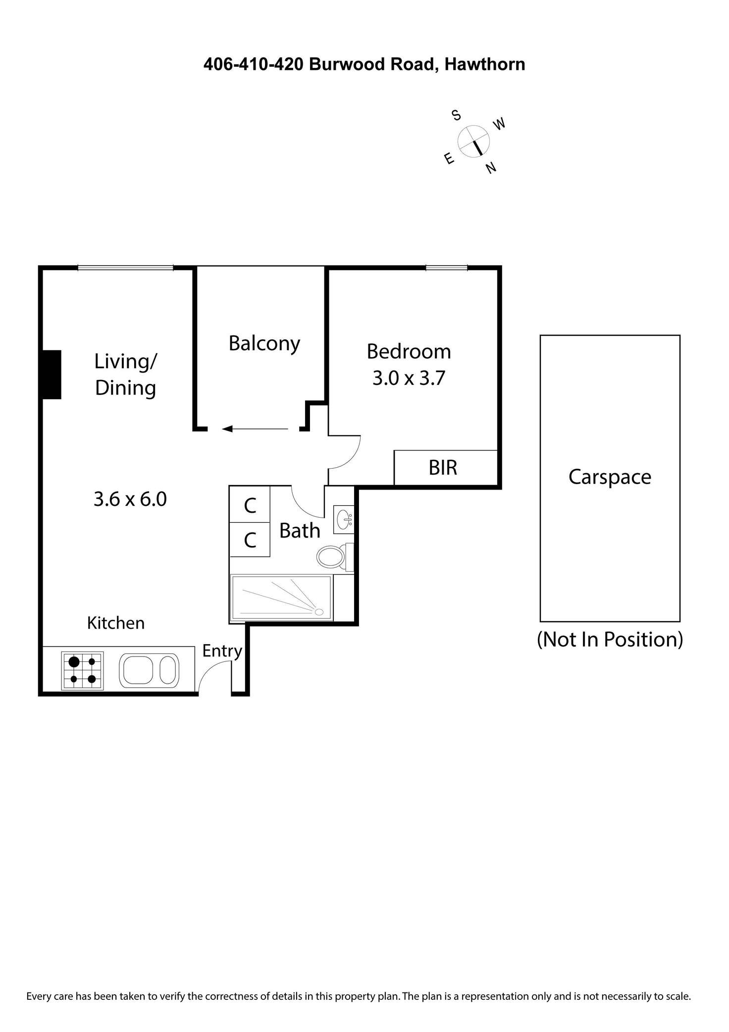Floorplan of Homely apartment listing, 406/1A Launder Street, Hawthorn VIC 3122