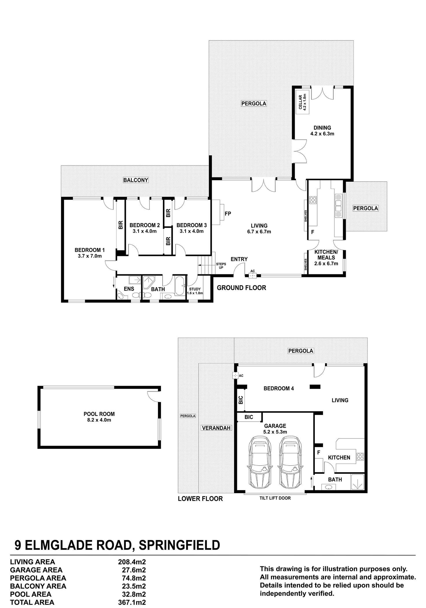 Floorplan of Homely house listing, 9 Elmglade Road, Springfield SA 5062