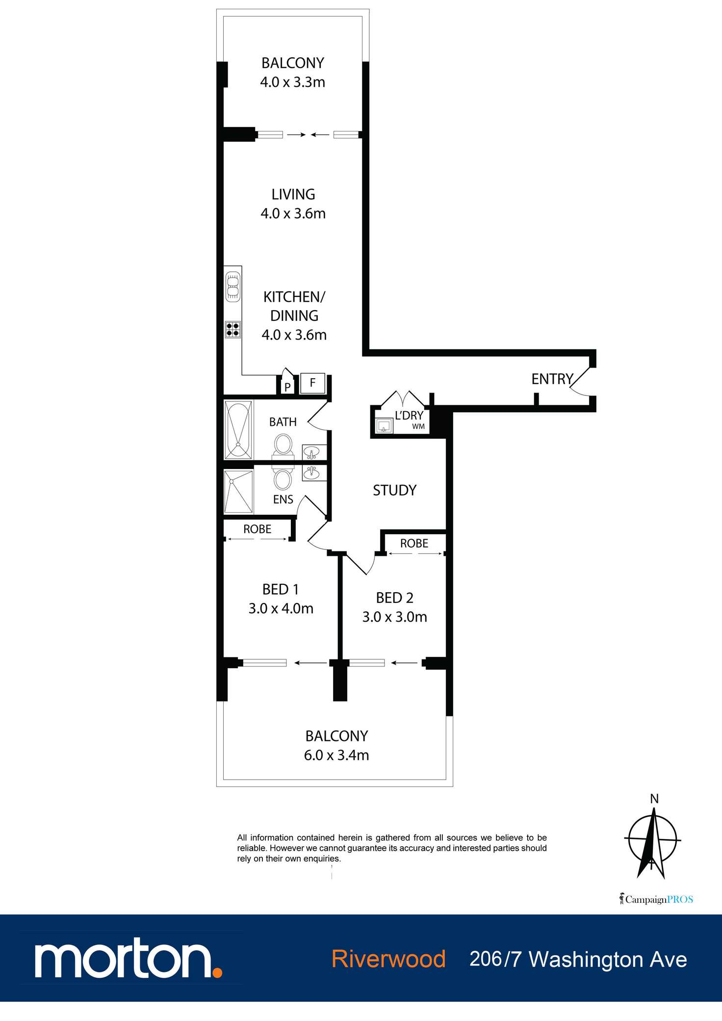 Floorplan of Homely apartment listing, 206/7 Washington Avenue, Riverwood NSW 2210