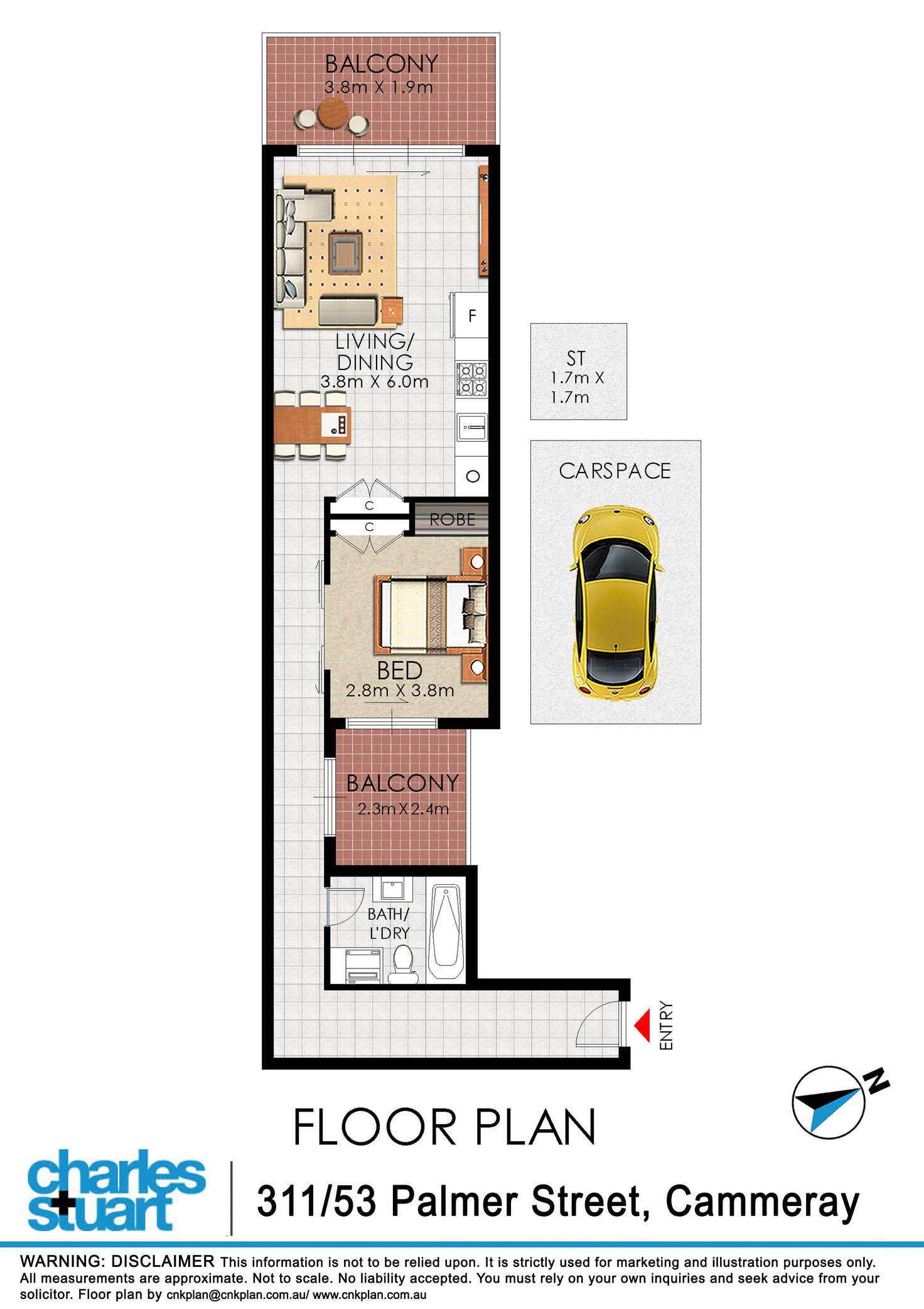 Floorplan of Homely apartment listing, 311/53 Palmer Street, Cammeray NSW 2062