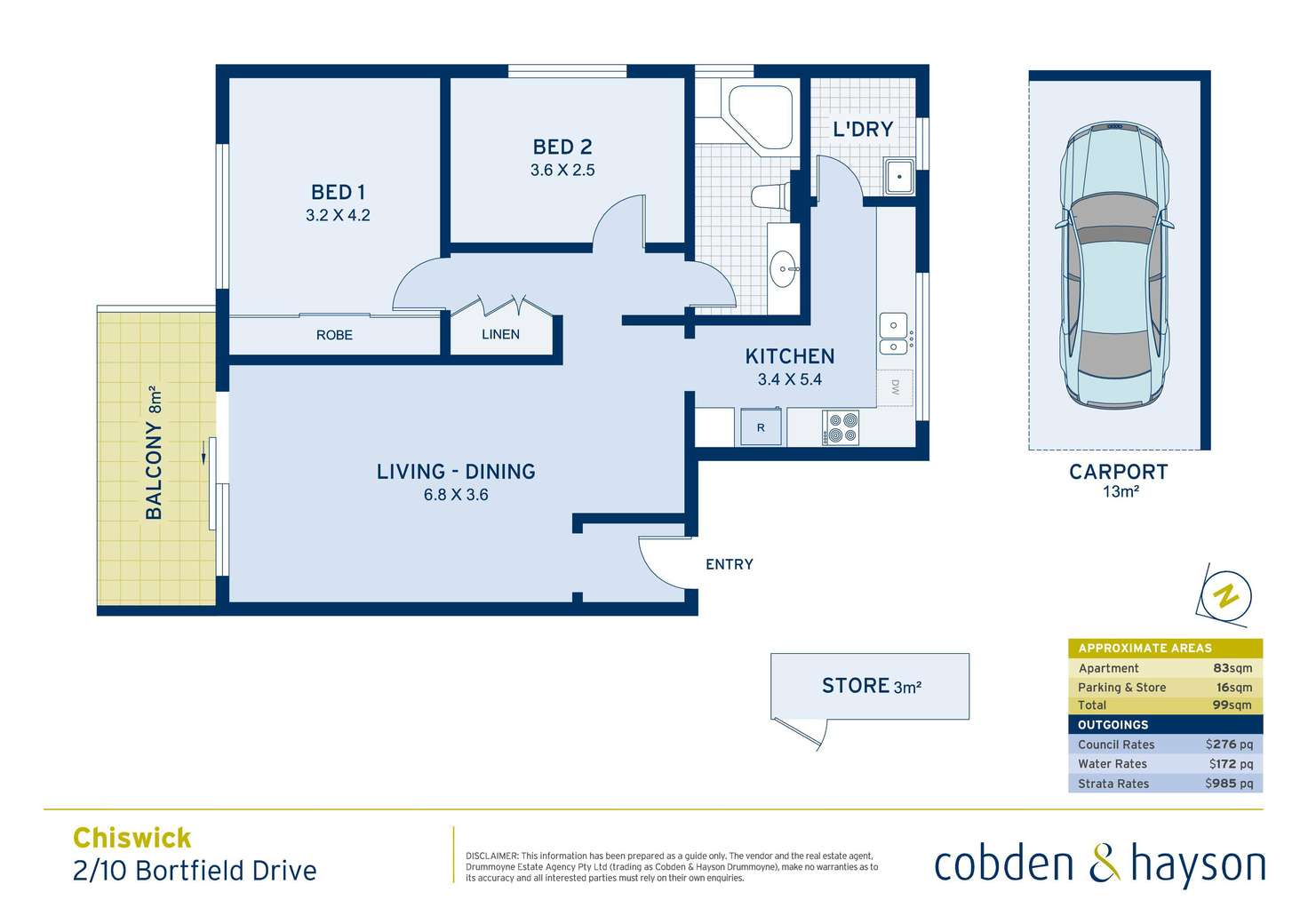 Floorplan of Homely apartment listing, 2/10 Bortfield Drive, Chiswick NSW 2046