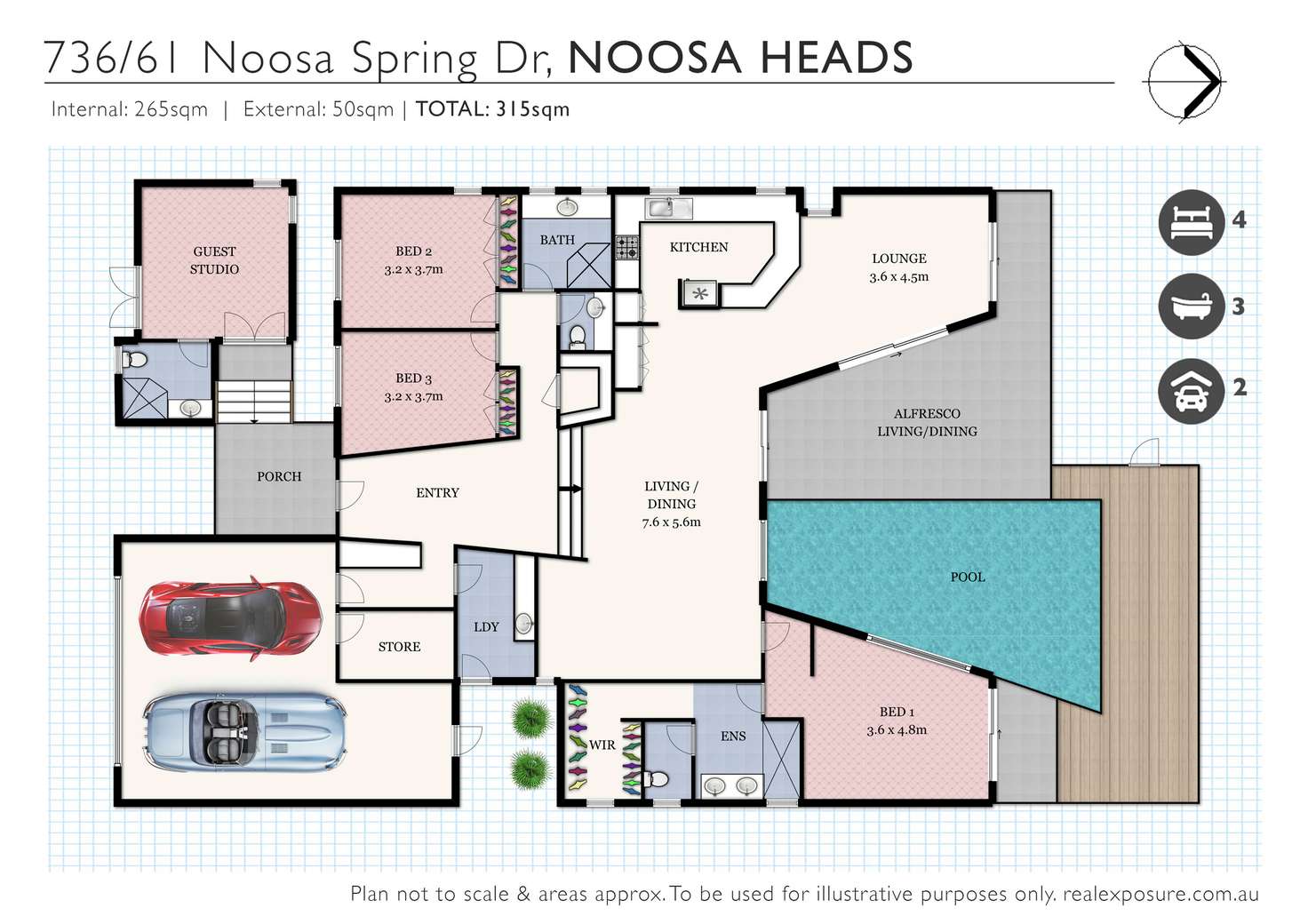 Floorplan of Homely house listing, 736/61 Noosa Springs Drive, Noosa Heads QLD 4567