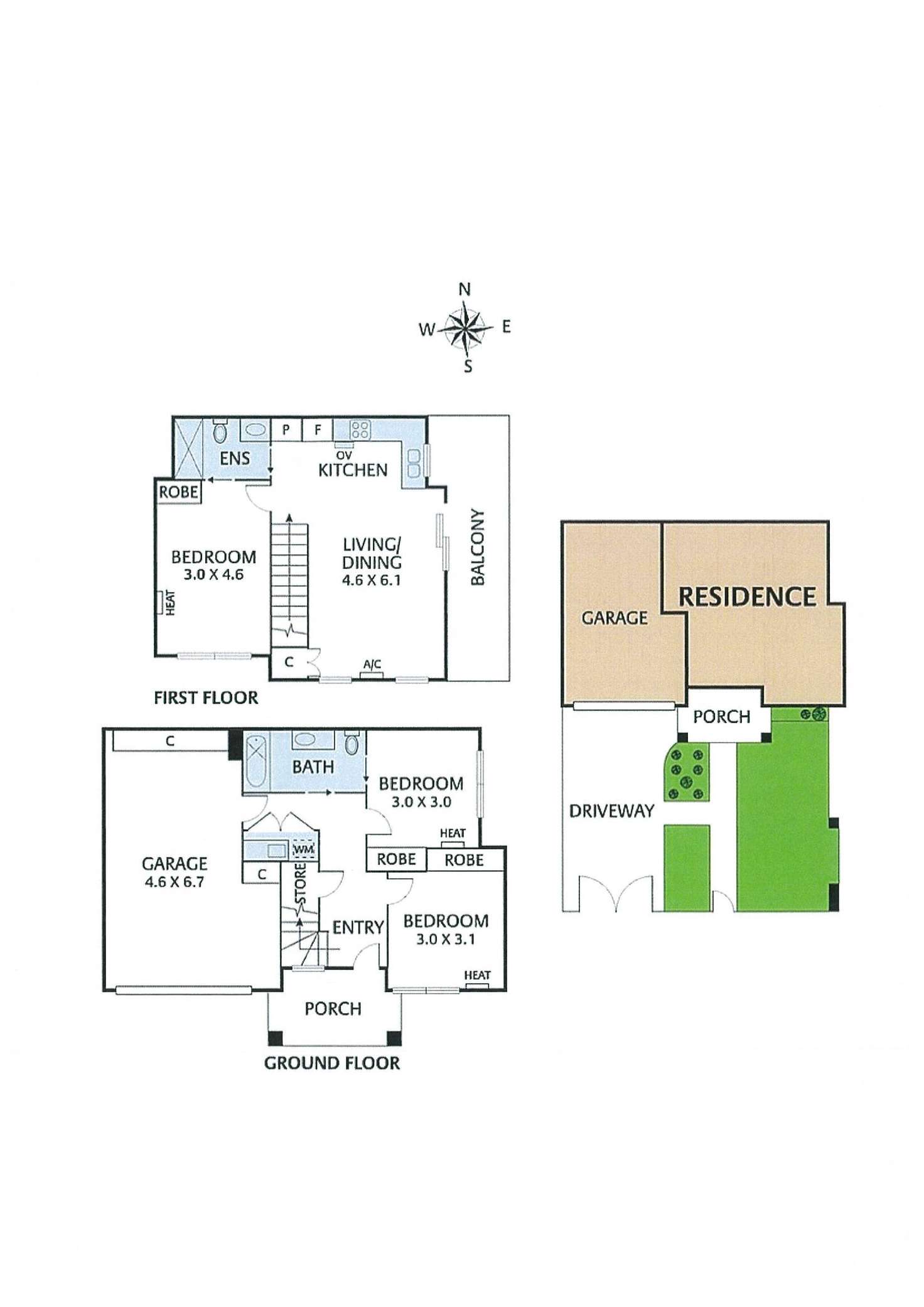 Floorplan of Homely townhouse listing, 1/149 Mitchell Street, Brunswick East VIC 3057