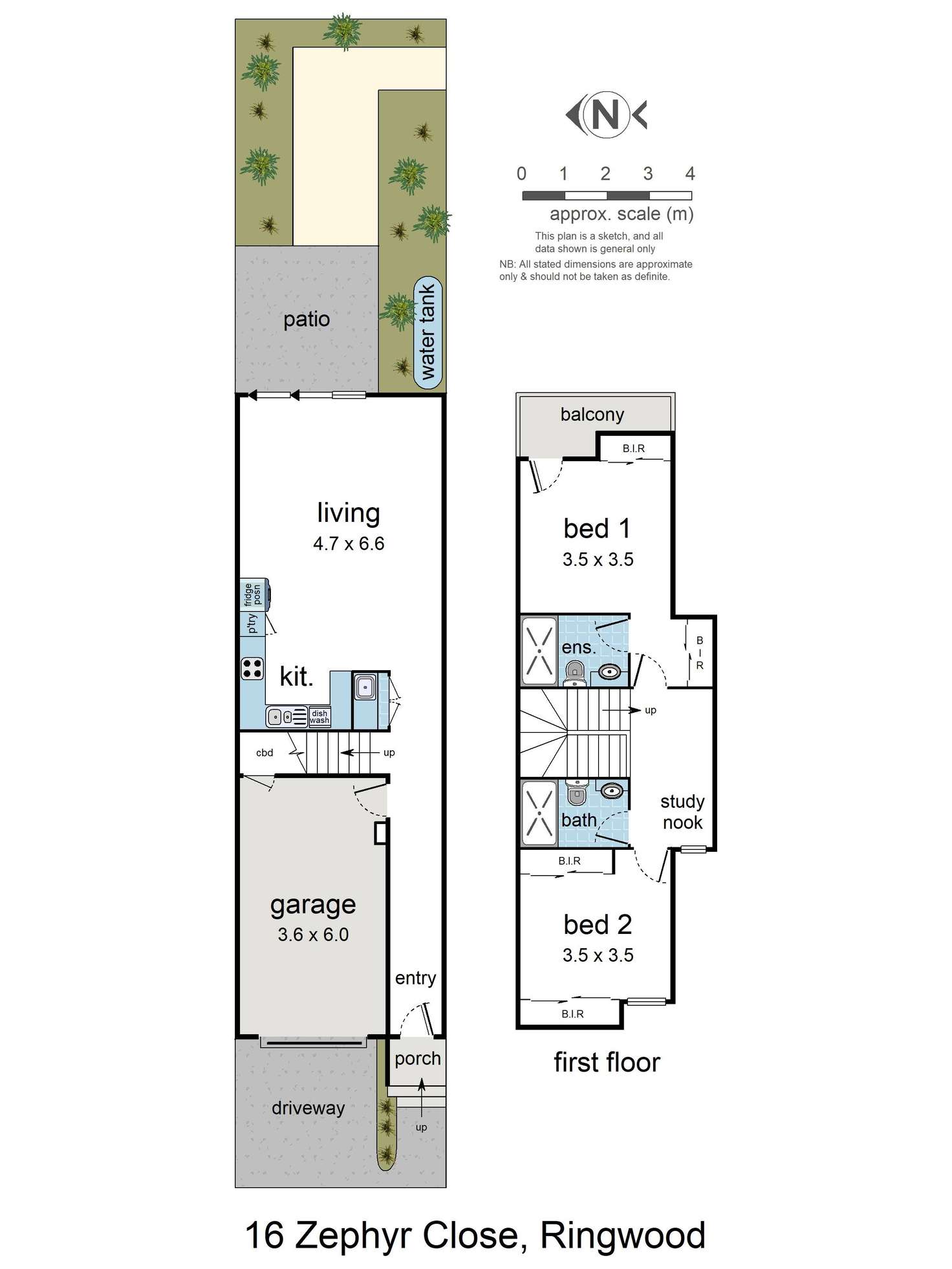 Floorplan of Homely townhouse listing, 16 Zephyr Close, Ringwood VIC 3134