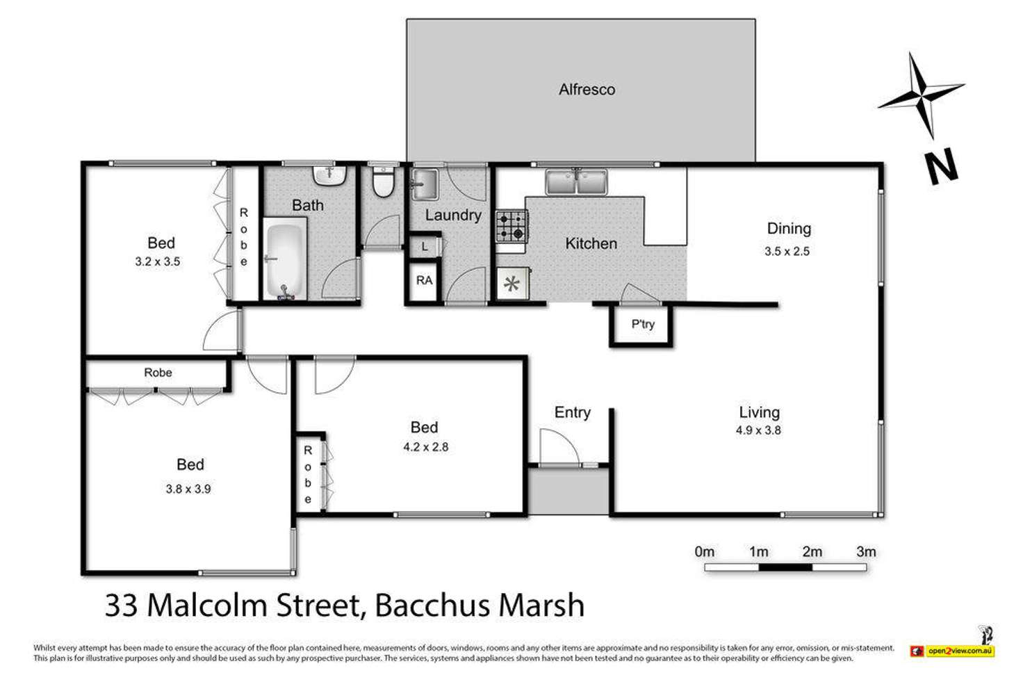 Floorplan of Homely house listing, 33 Malcolm Street, Bacchus Marsh VIC 3340