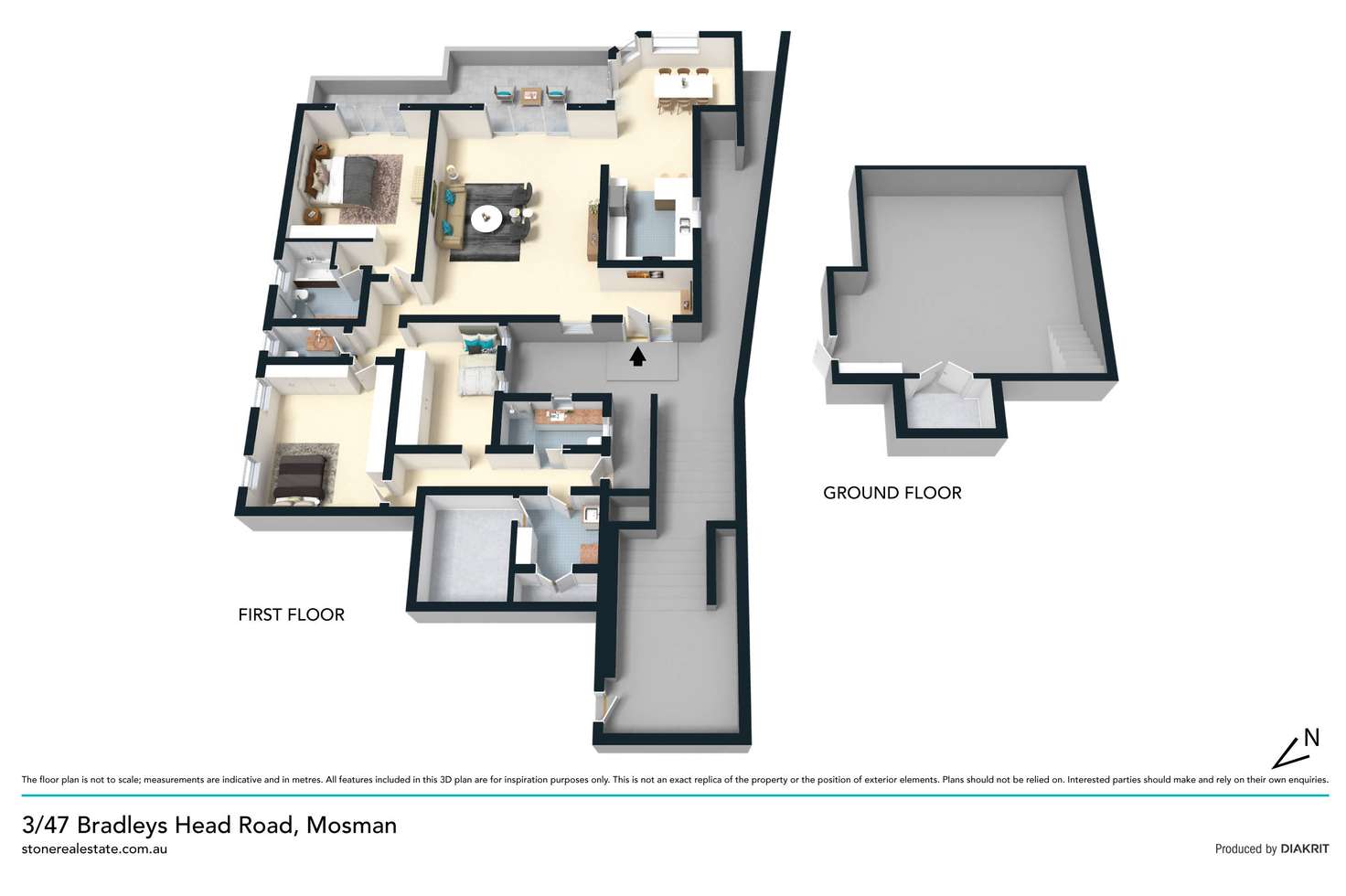 Floorplan of Homely apartment listing, 3/47 Bradleys Head Road, Mosman NSW 2088