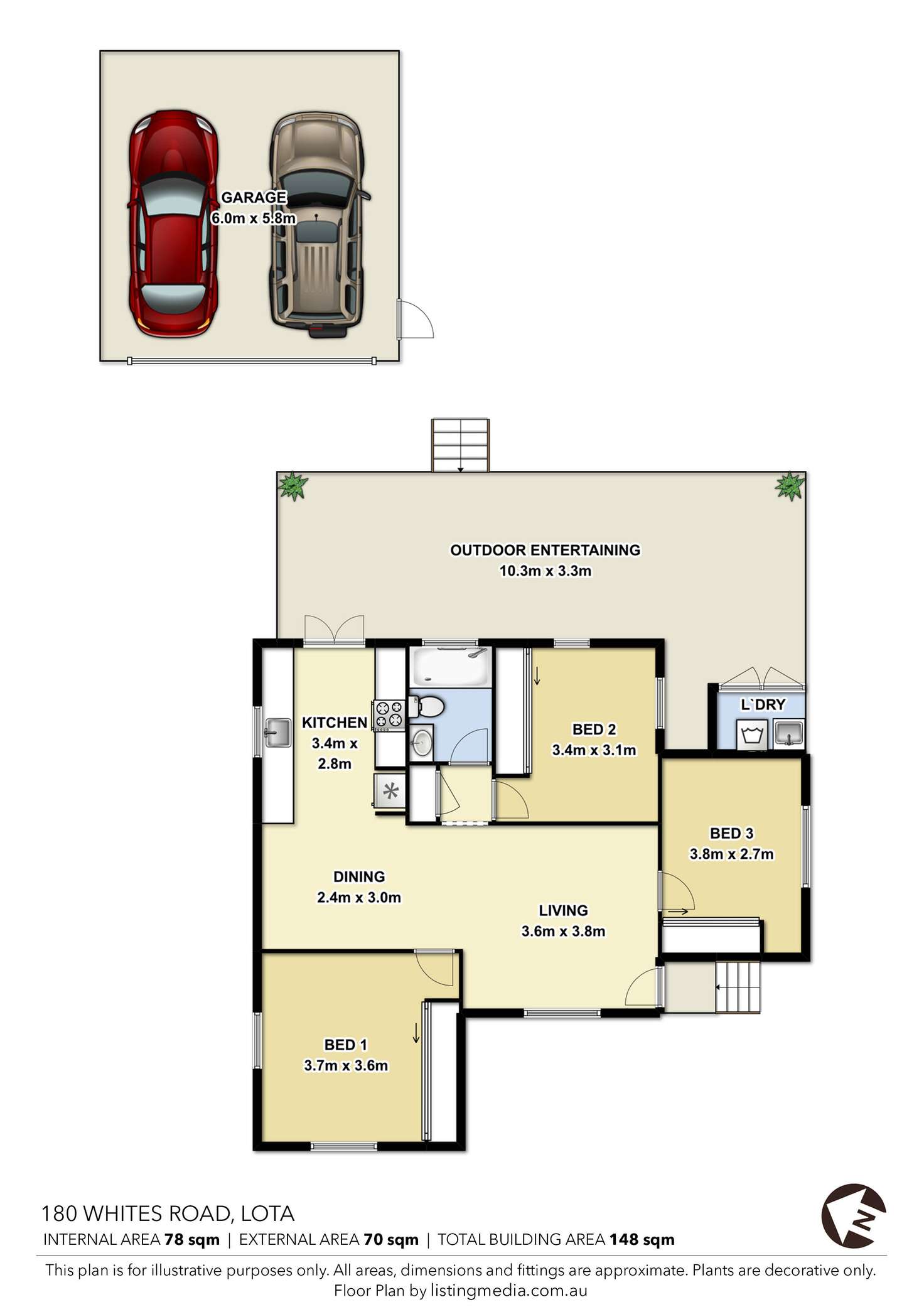 Floorplan of Homely house listing, 180 Whites Road, Lota QLD 4179