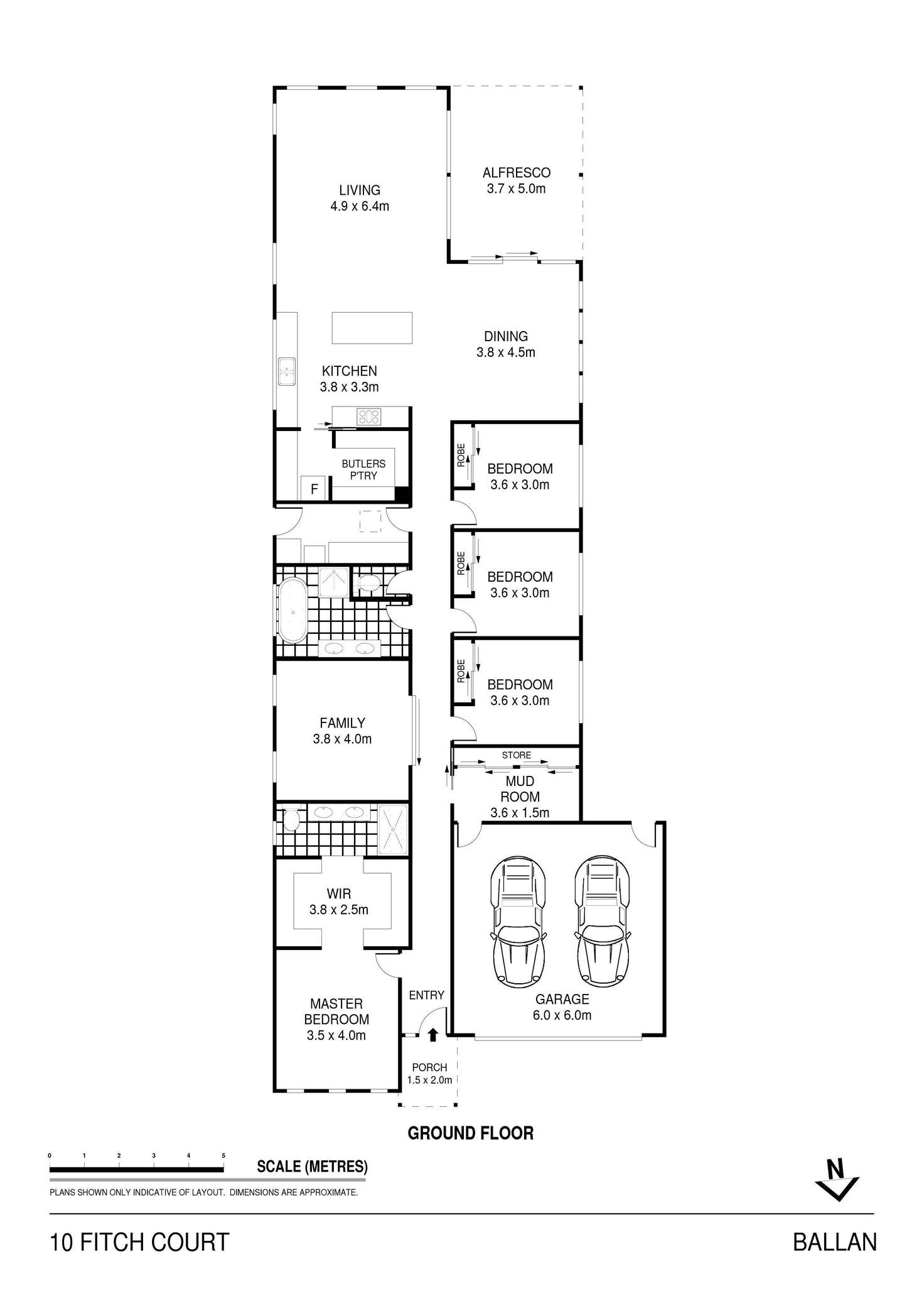 Floorplan of Homely house listing, 10 Fitch Court, Ballan VIC 3342