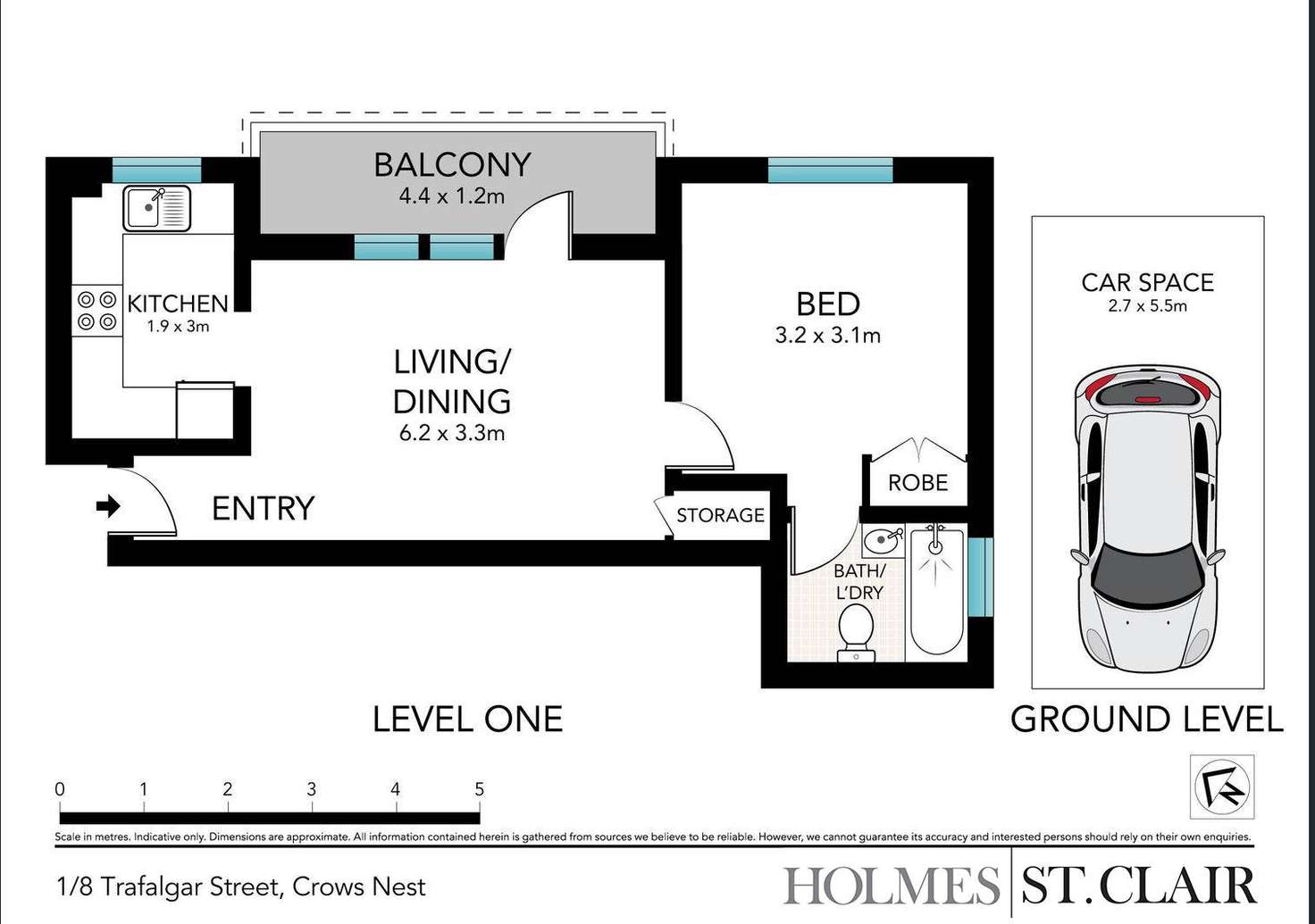 Floorplan of Homely unit listing, 1/8 Trafalgar Street, Crows Nest NSW 2065