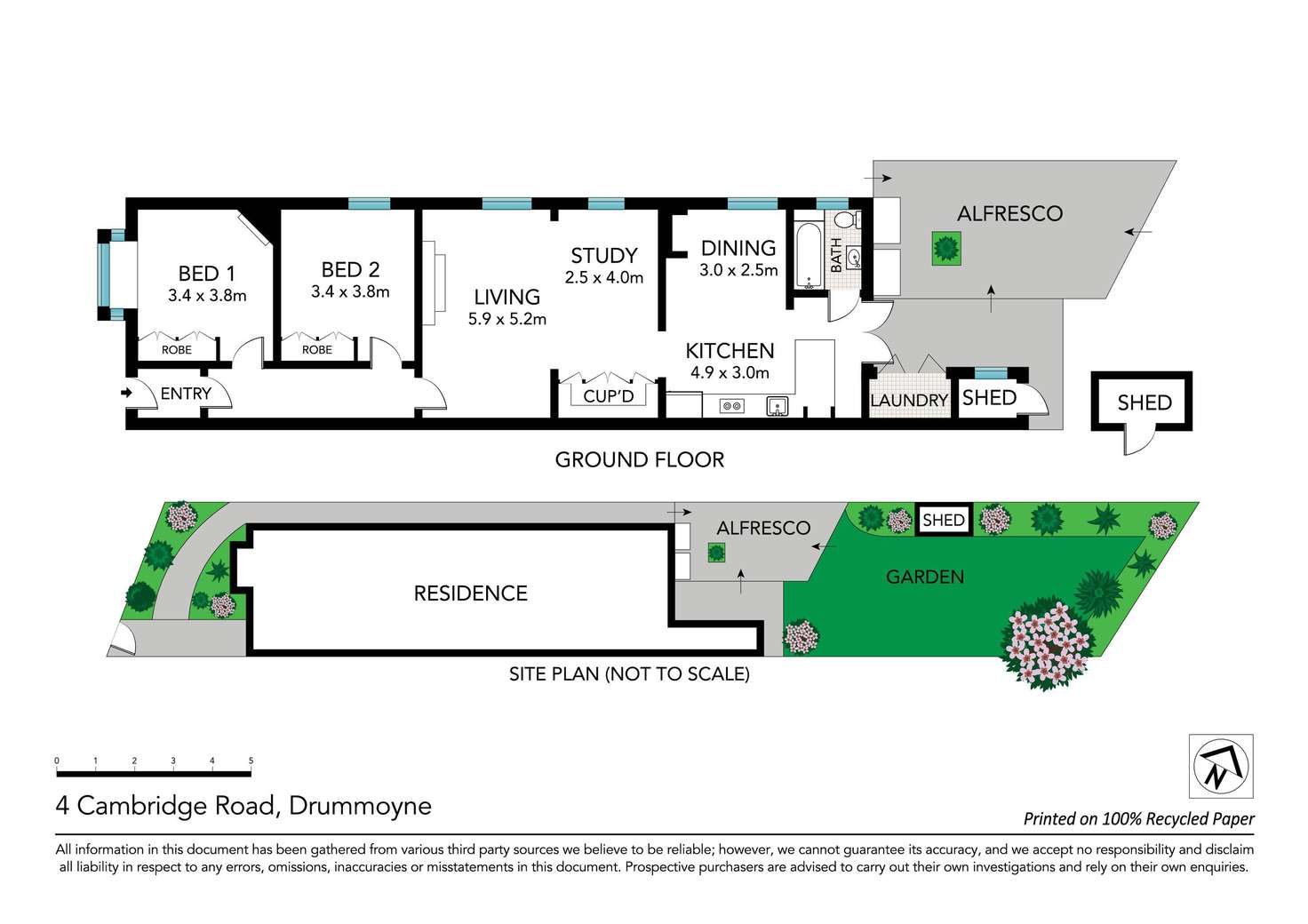 Floorplan of Homely semiDetached listing, 4 Cambridge Road, Drummoyne NSW 2047