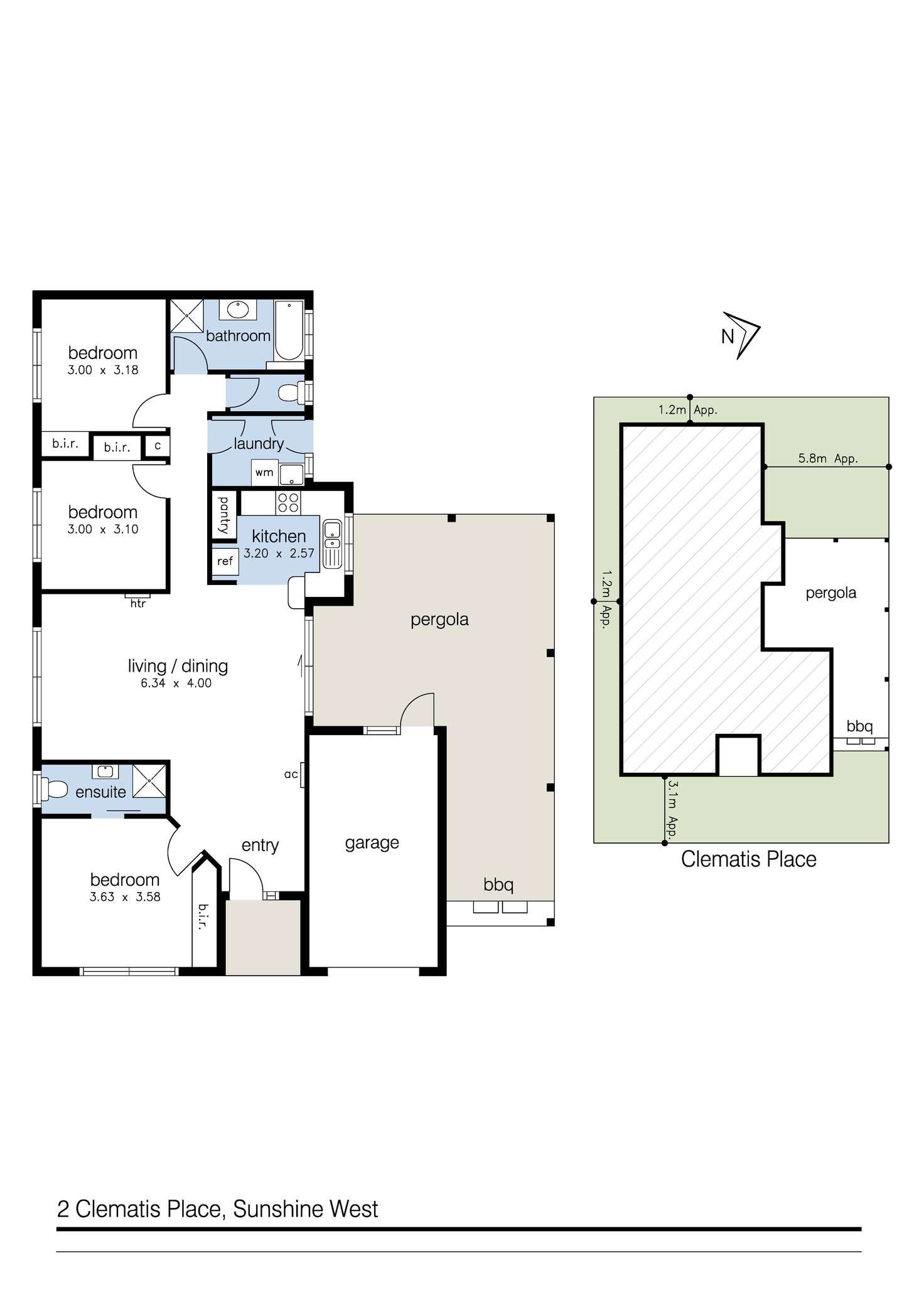 Floorplan of Homely house listing, 2 Clematis Place, Sunshine West VIC 3020