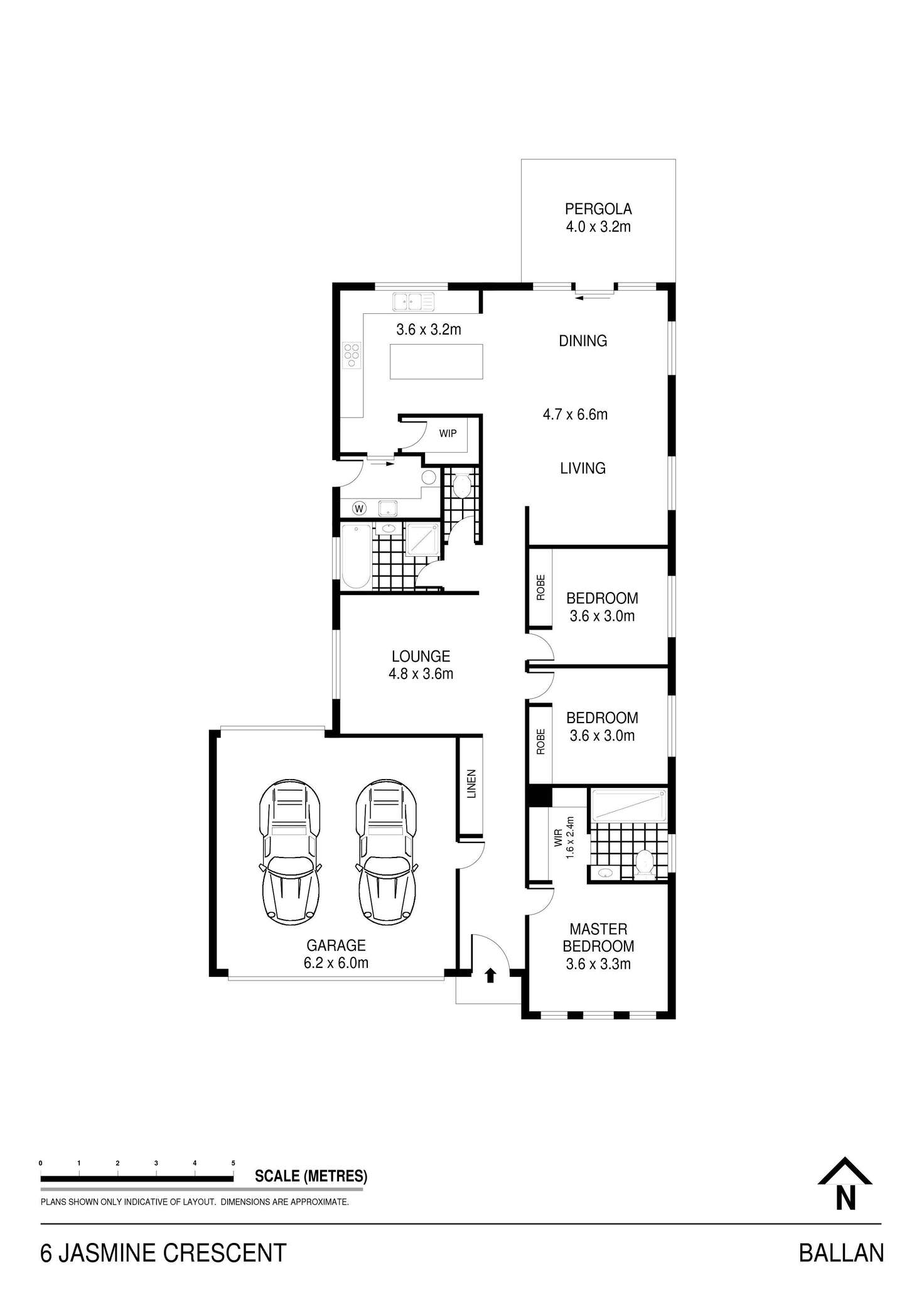 Floorplan of Homely house listing, 6 Jasmine Crescent, Ballan VIC 3342
