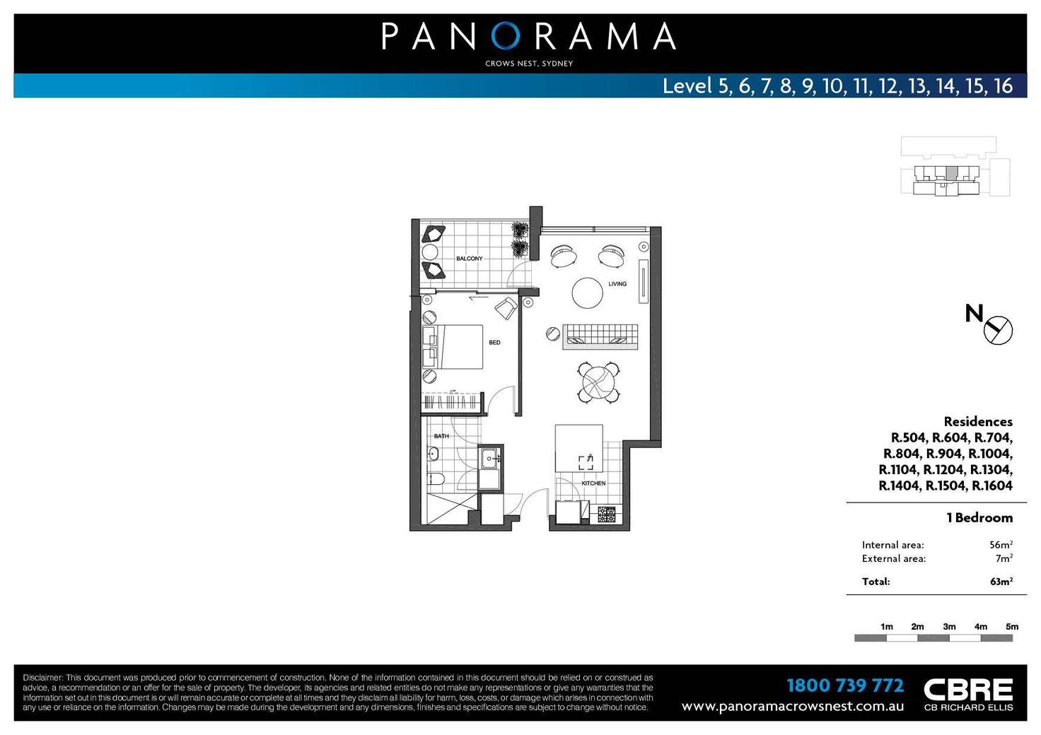 Floorplan of Homely apartment listing, Level 13/R1304/200-220 Pacific Highway, Crows Nest NSW 2065