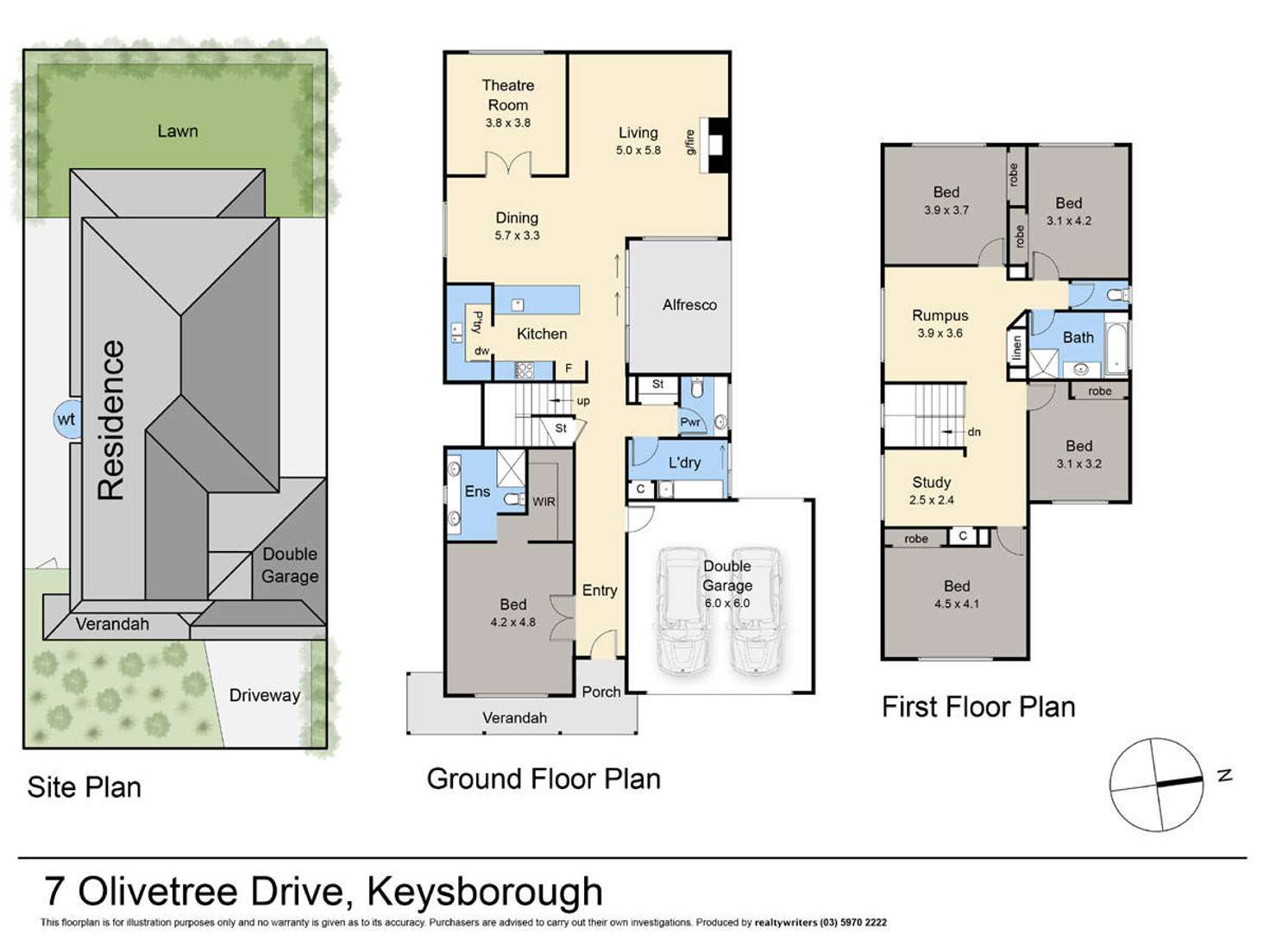 Floorplan of Homely house listing, 7 Olivetree Drive, Keysborough VIC 3173