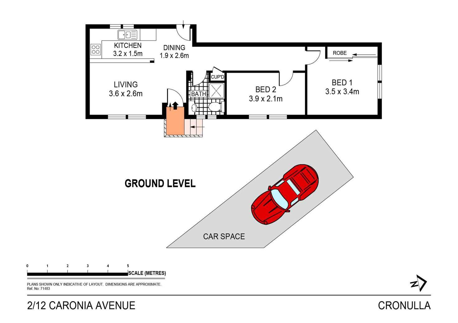 Floorplan of Homely apartment listing, 2/12 Caronia Avenue, Cronulla NSW 2230