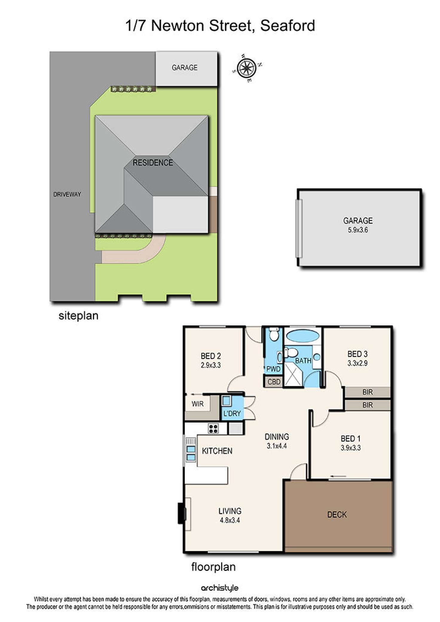 Floorplan of Homely house listing, 1/7 Newton Street, Seaford VIC 3198