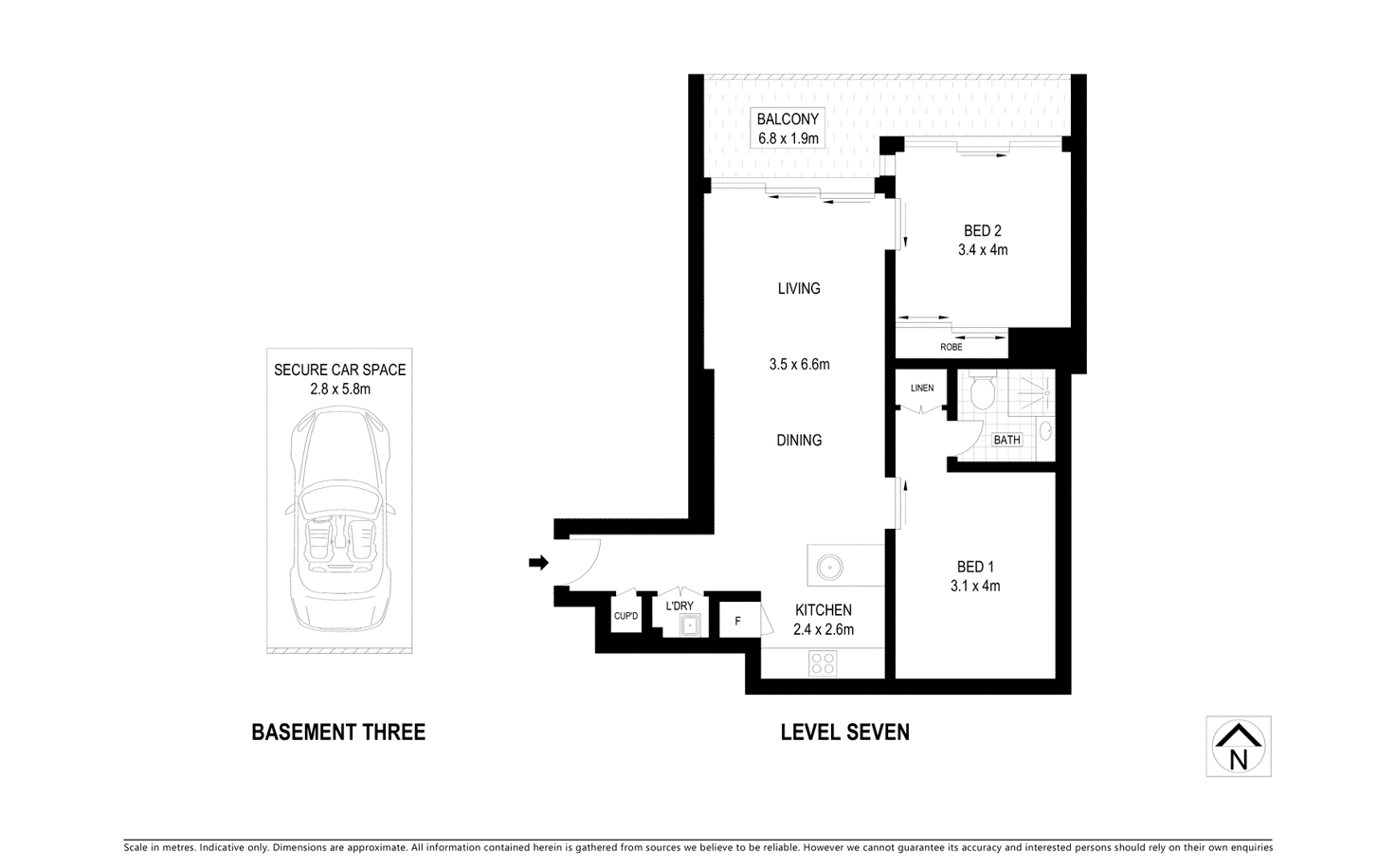 Floorplan of Homely apartment listing, W704/599 Pacific Highway, St Leonards NSW 2065