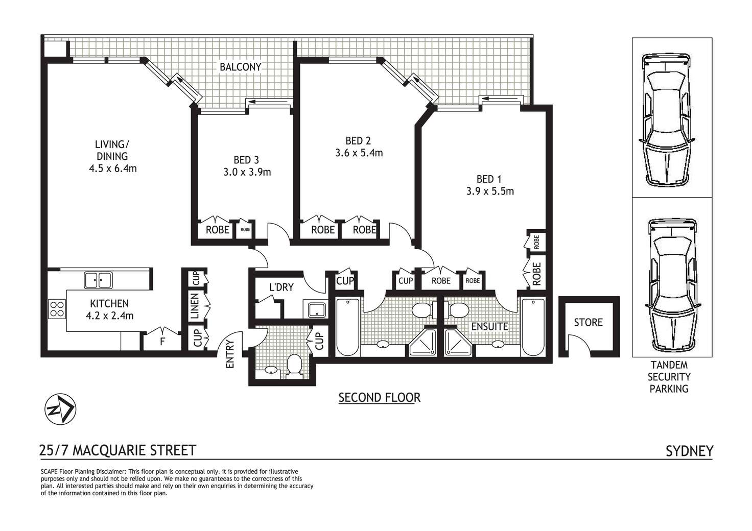 Floorplan of Homely apartment listing, 25/7 Macquarie Street, Sydney NSW 2000