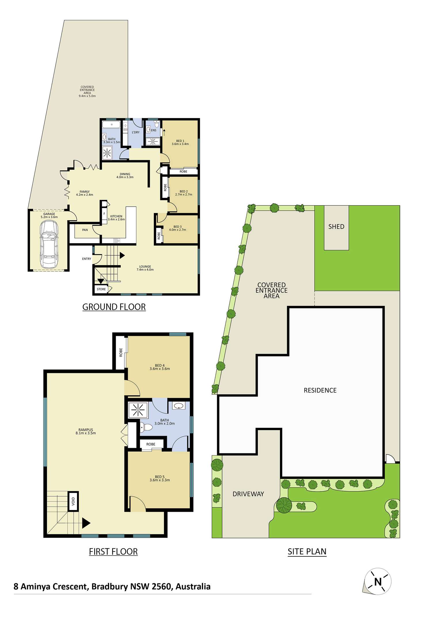 Floorplan of Homely house listing, 8 Aminya Crescent, Bradbury NSW 2560