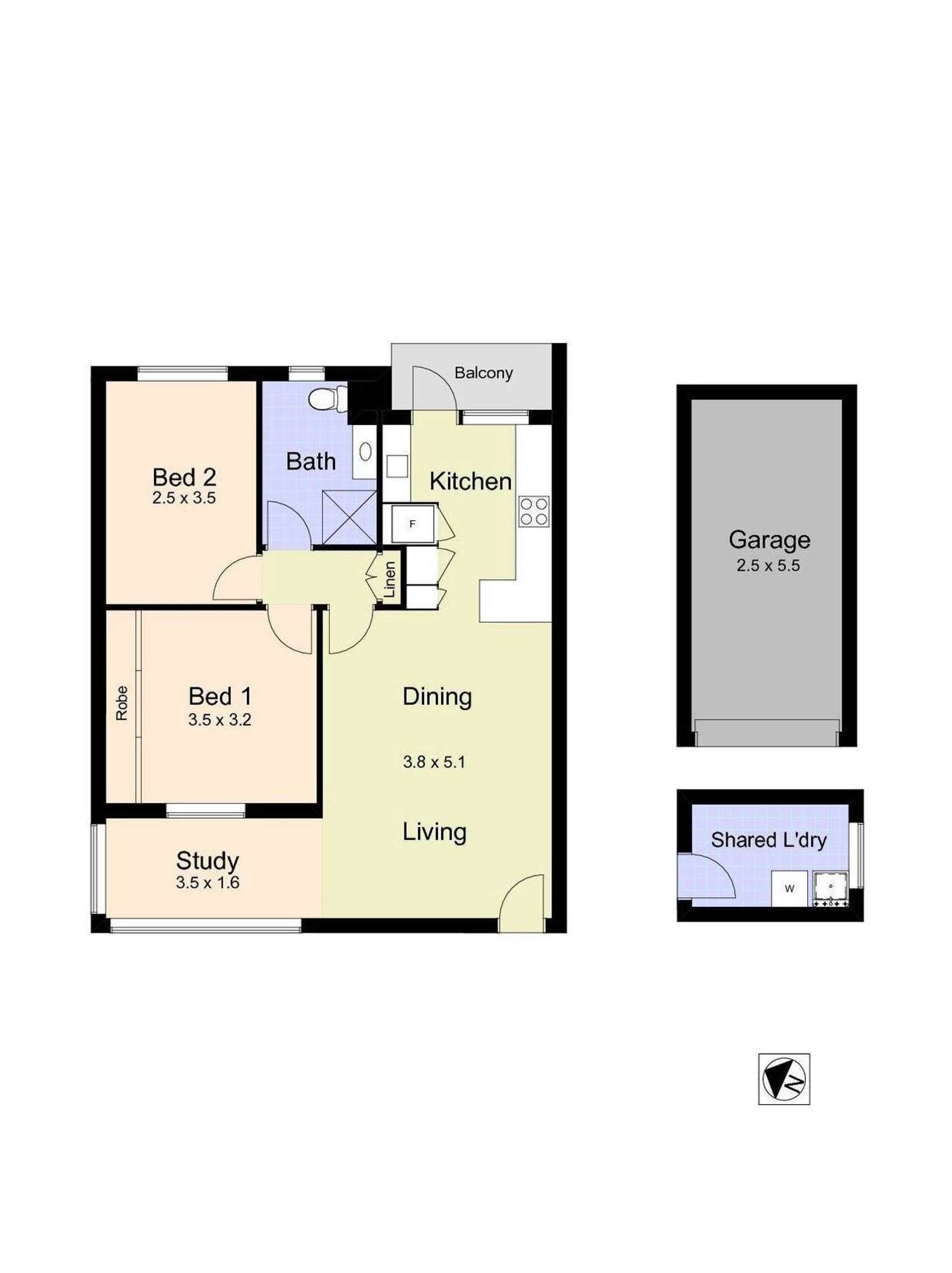 Floorplan of Homely unit listing, 7/80 Parkway Avenue, Cooks Hill NSW 2300