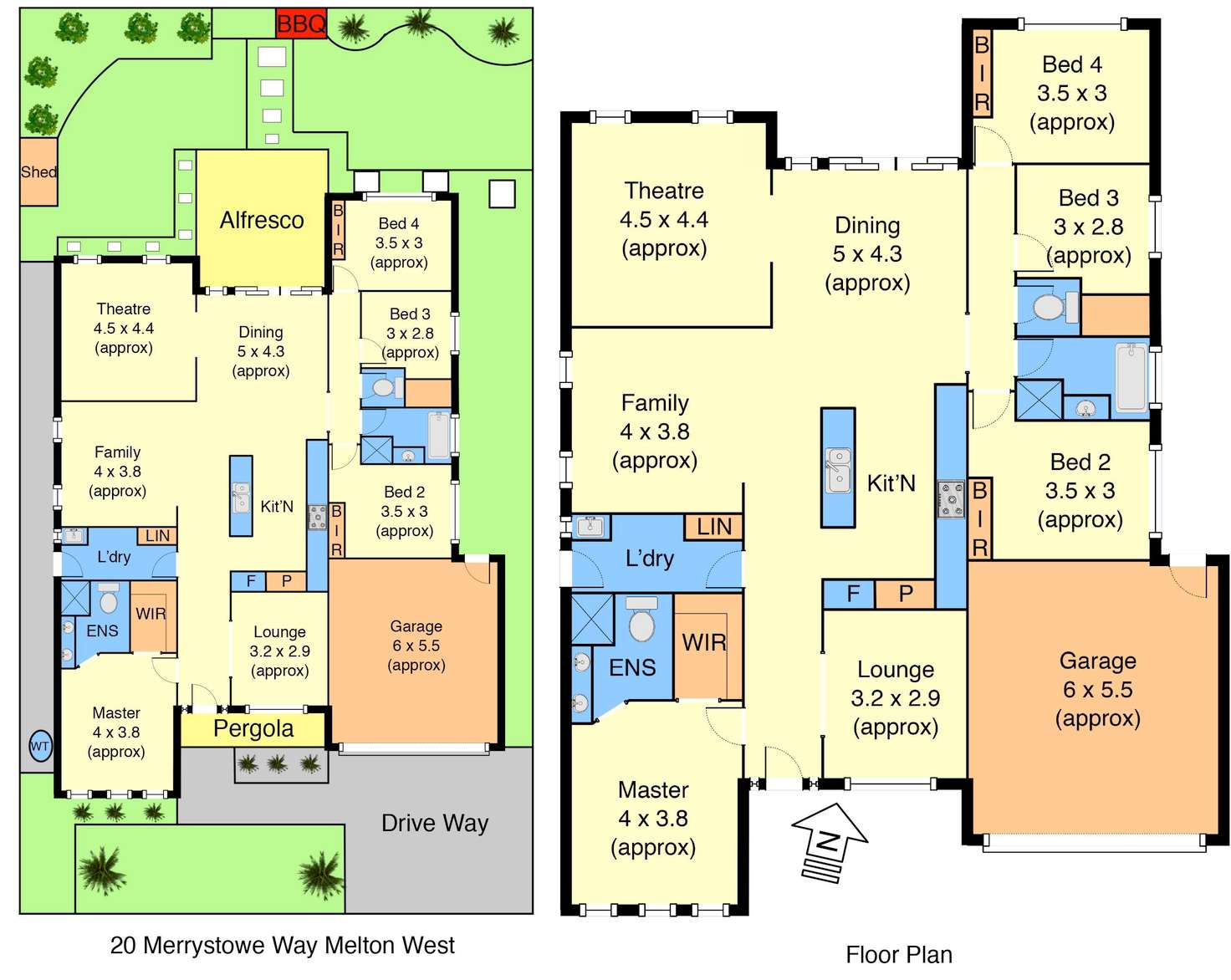 Floorplan of Homely house listing, 20 Merrystowe Way, Harkness VIC 3337