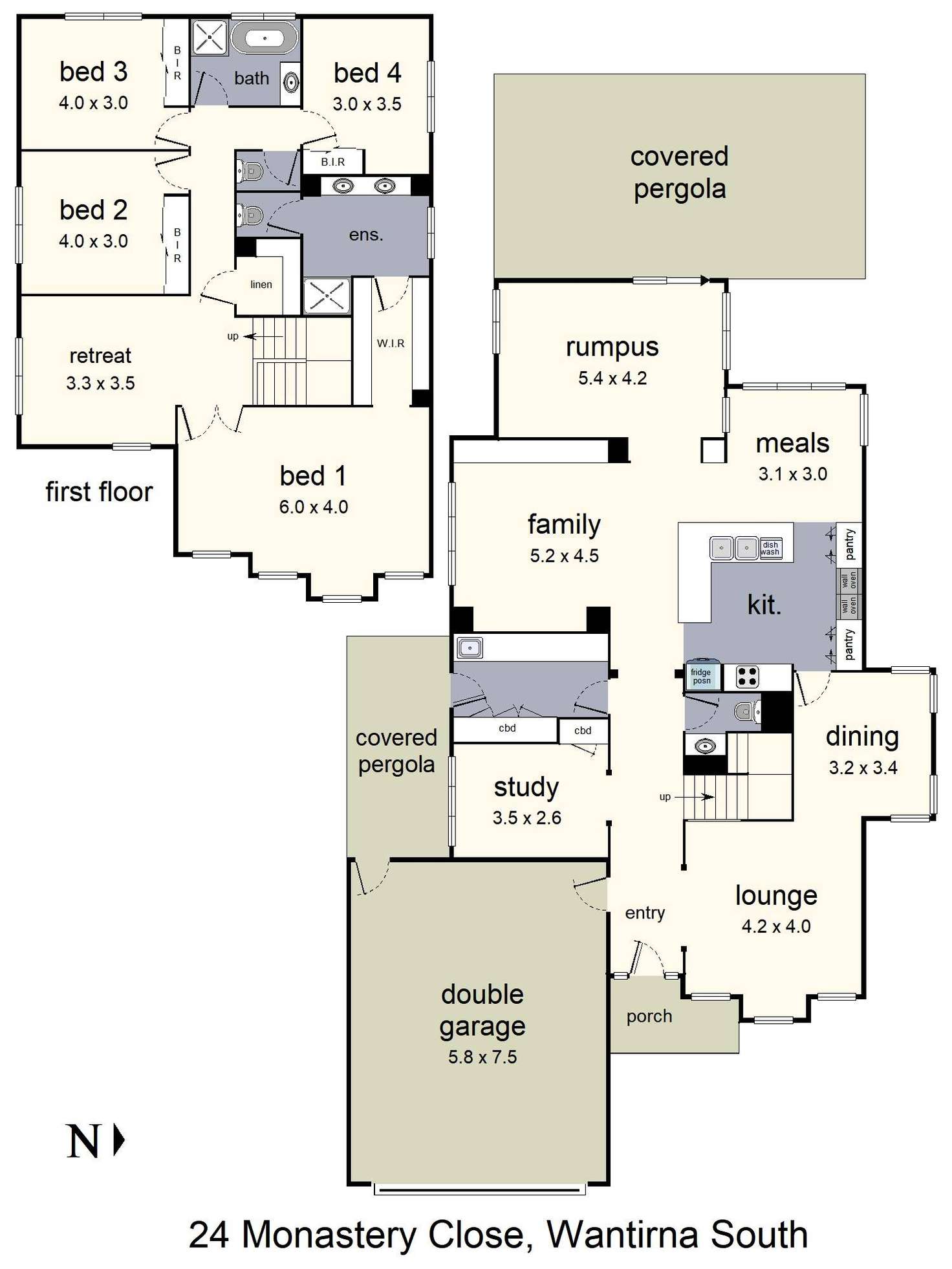 Floorplan of Homely house listing, 24 Monastery Close, Wantirna South VIC 3152