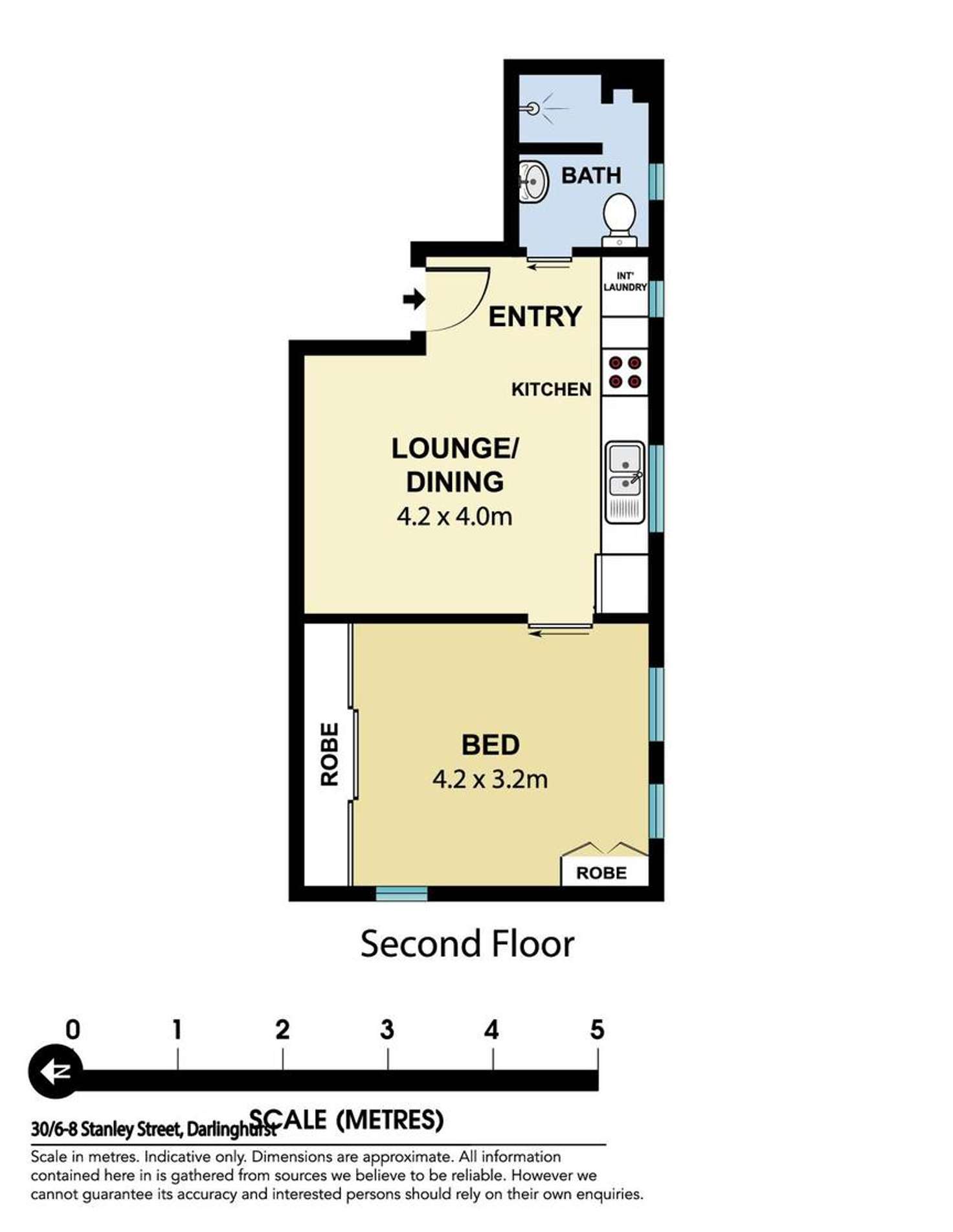 Floorplan of Homely apartment listing, 30/6 Stanley Street, Darlinghurst NSW 2010