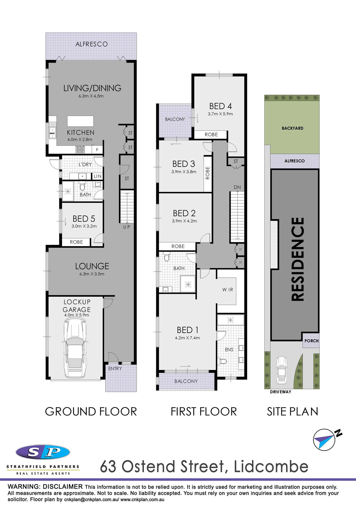 Floorplan of Homely semiDetached listing, 63 Ostend Street, Lidcombe NSW 2141