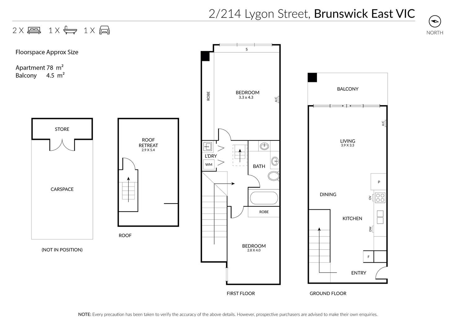 Floorplan of Homely unit listing, 2/214 Lygon Street, Brunswick East VIC 3057