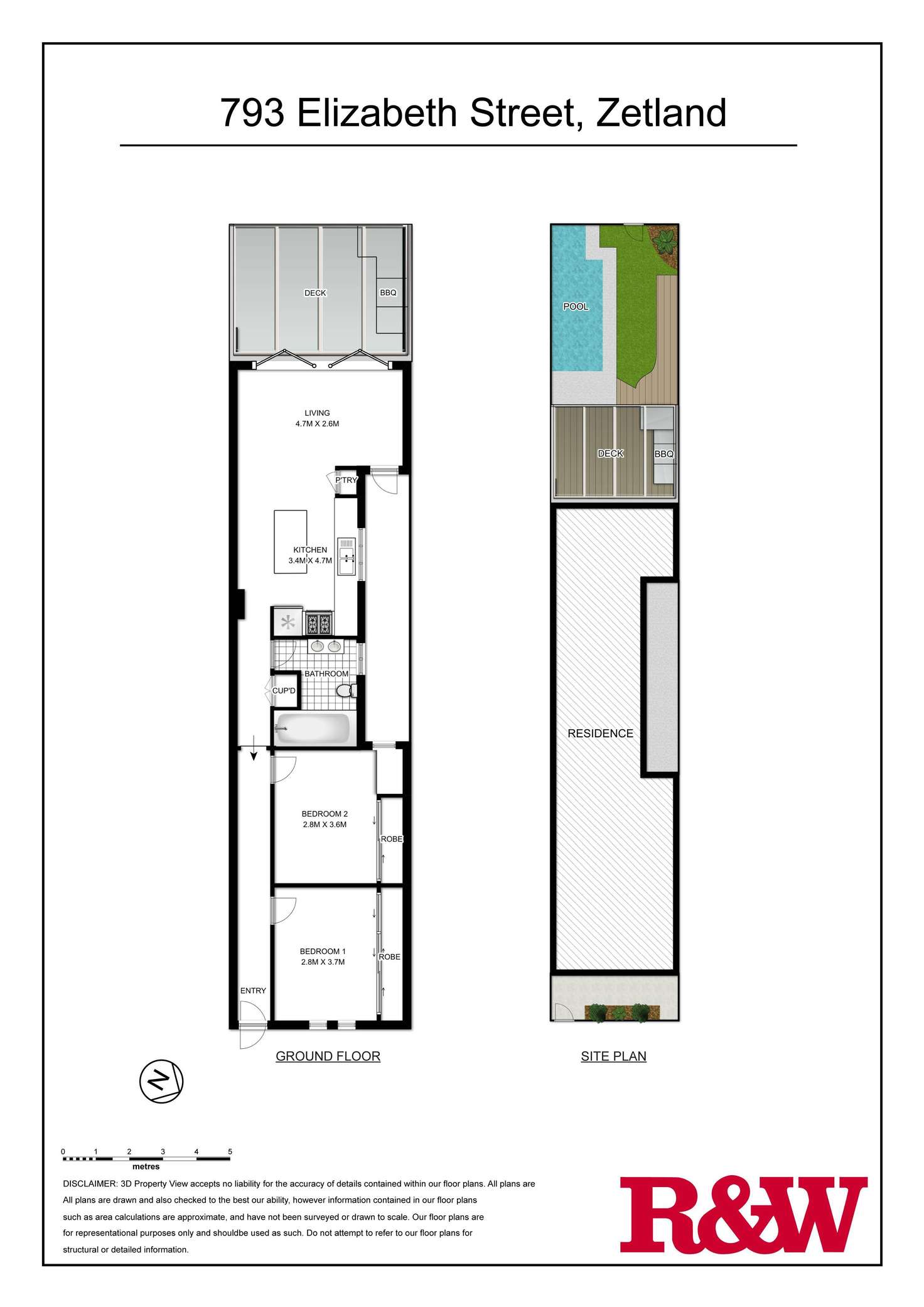 Floorplan of Homely terrace listing, 793 Elizabeth Street, Zetland NSW 2017