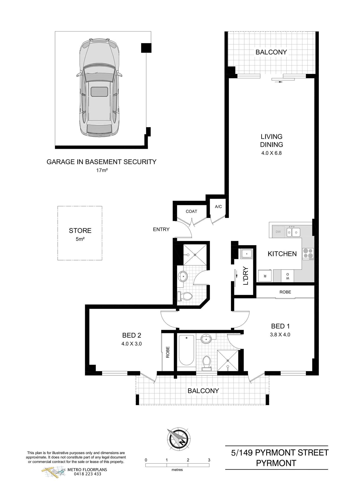 Floorplan of Homely apartment listing, 5/149 Pyrmont Street, Pyrmont NSW 2009