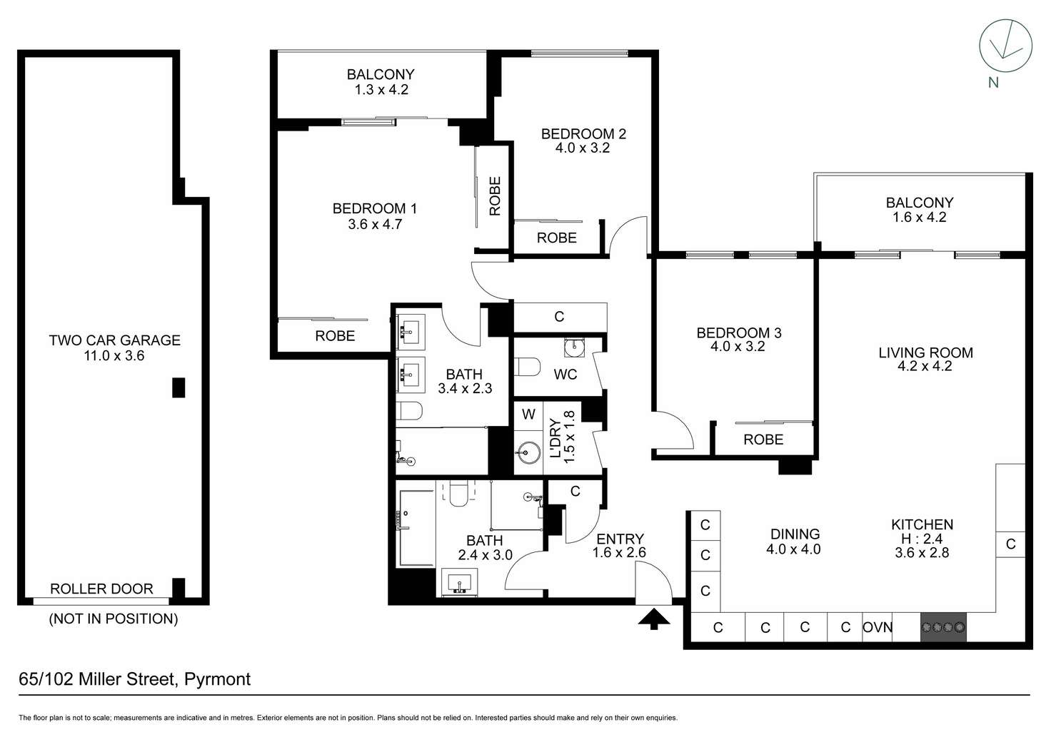 Floorplan of Homely apartment listing, 65/102 Miller Street, Pyrmont NSW 2009