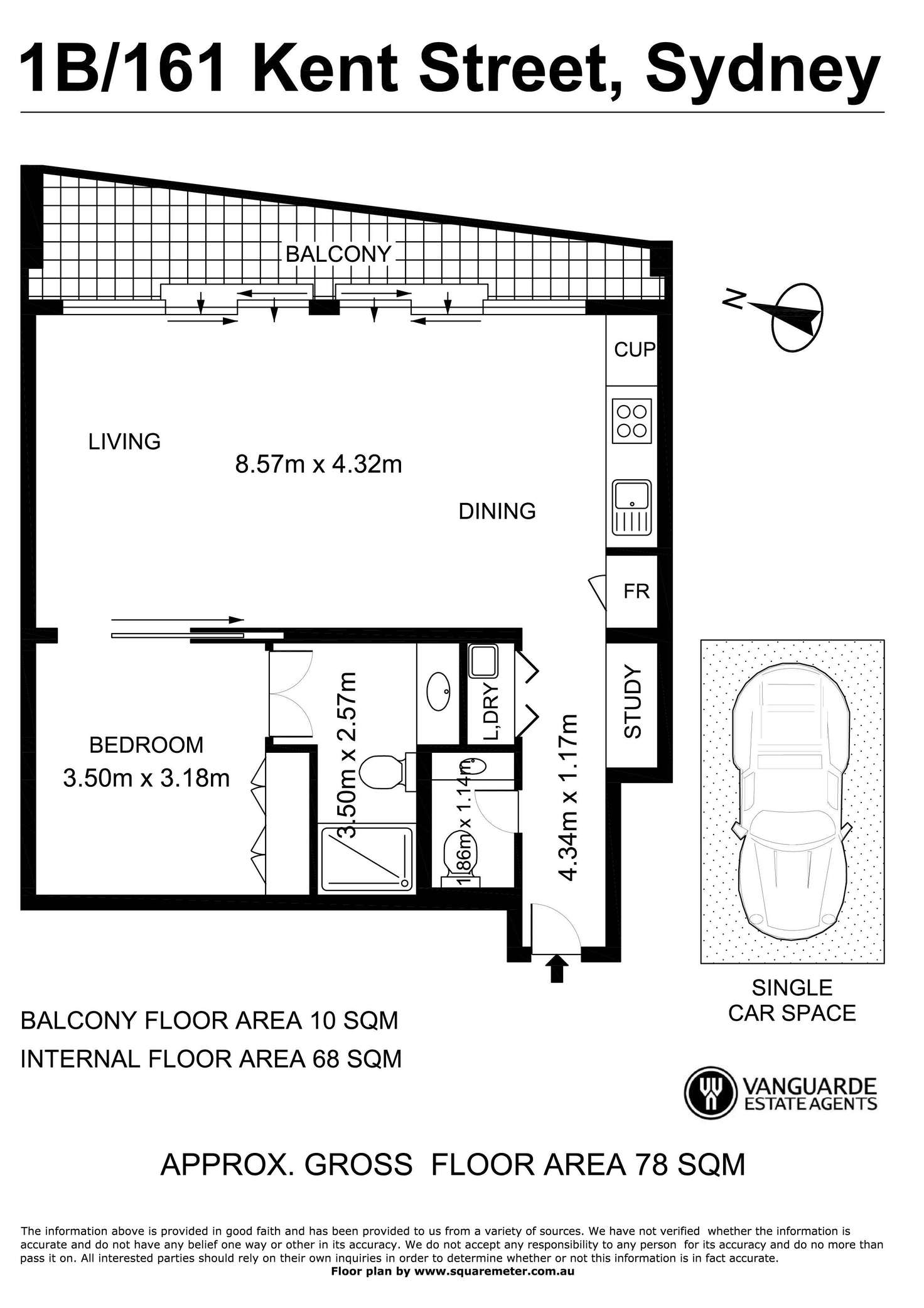 Floorplan of Homely apartment listing, 1B/161 Kent Street, Sydney NSW 2000