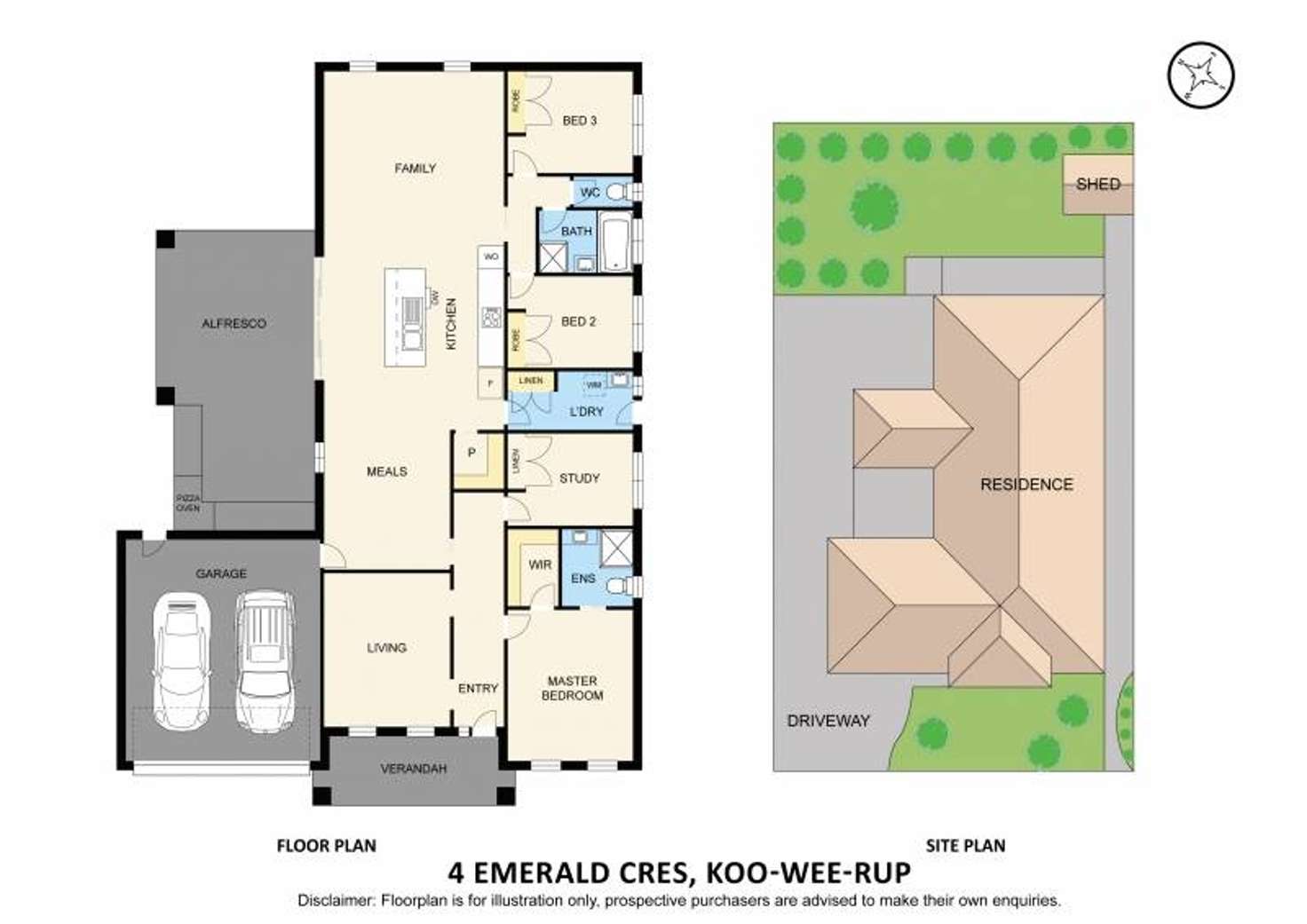 Floorplan of Homely house listing, 4 Emerald Crescent, Koo Wee Rup VIC 3981