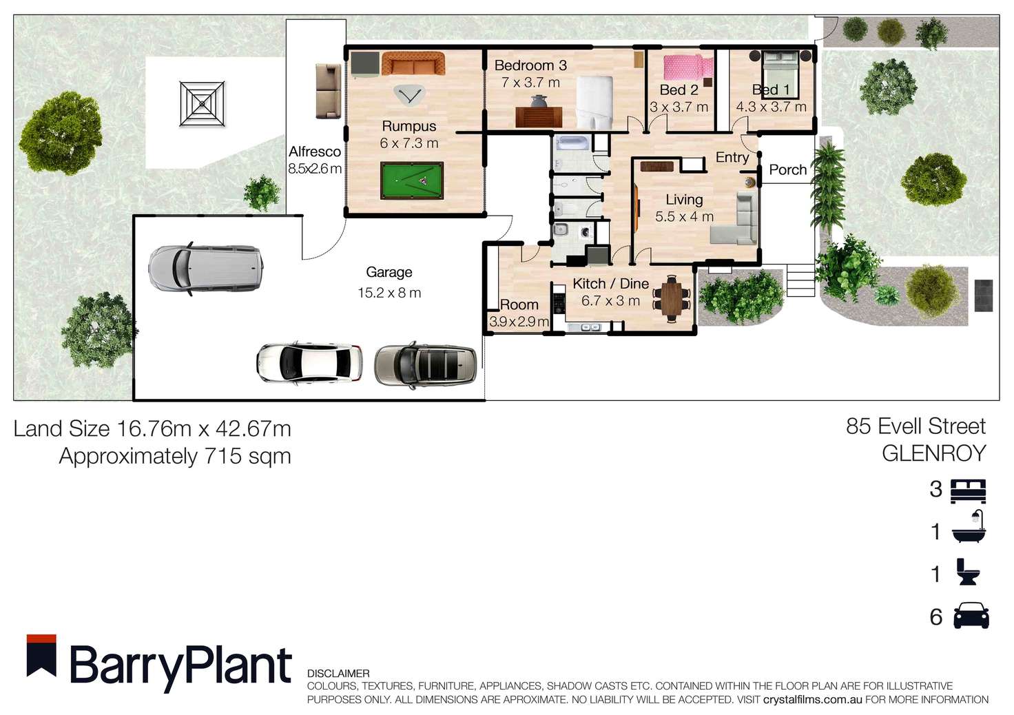Floorplan of Homely house listing, 85 Evell Street, Glenroy VIC 3046