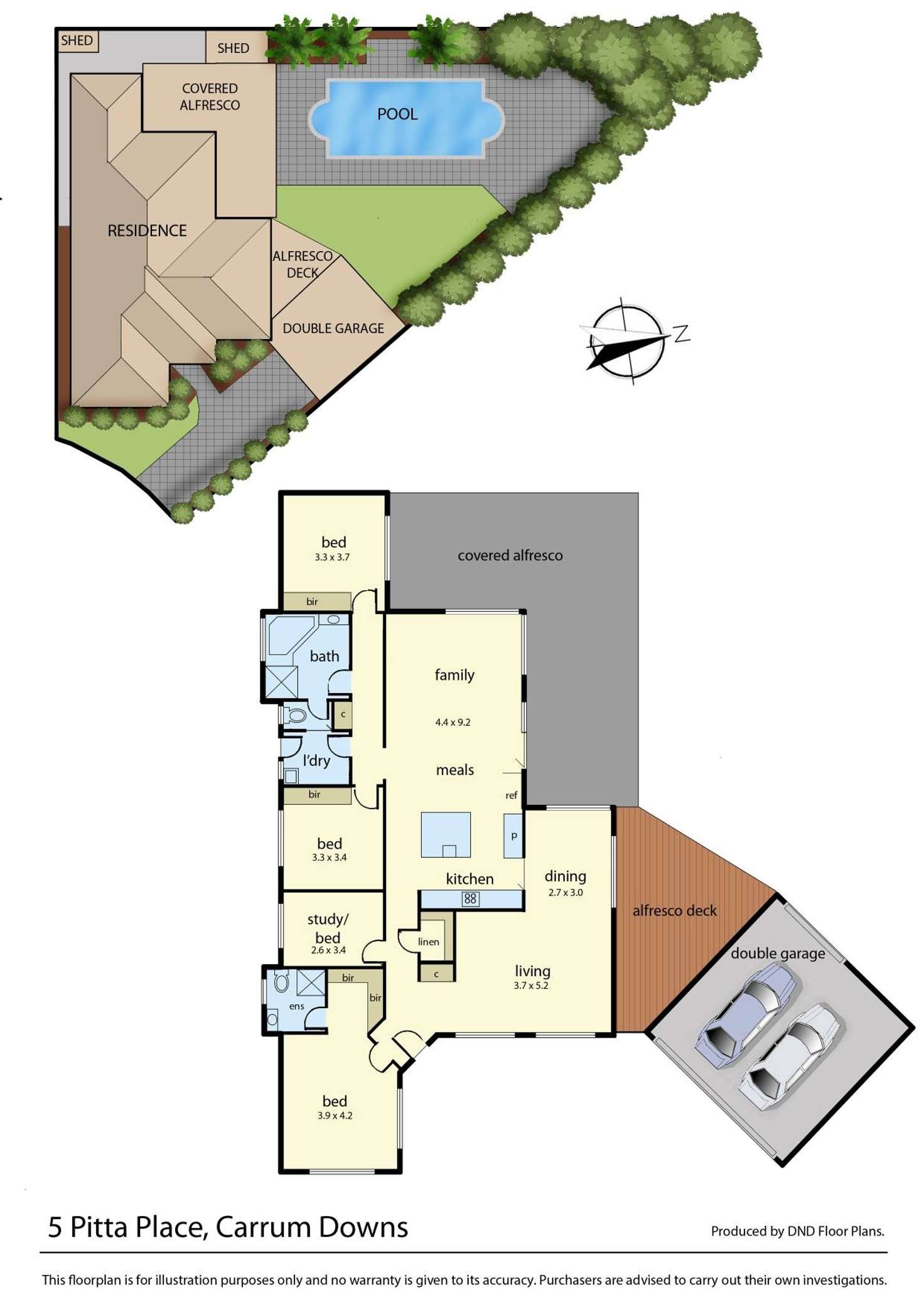 Floorplan of Homely house listing, 5 Pitta Place, Carrum Downs VIC 3201