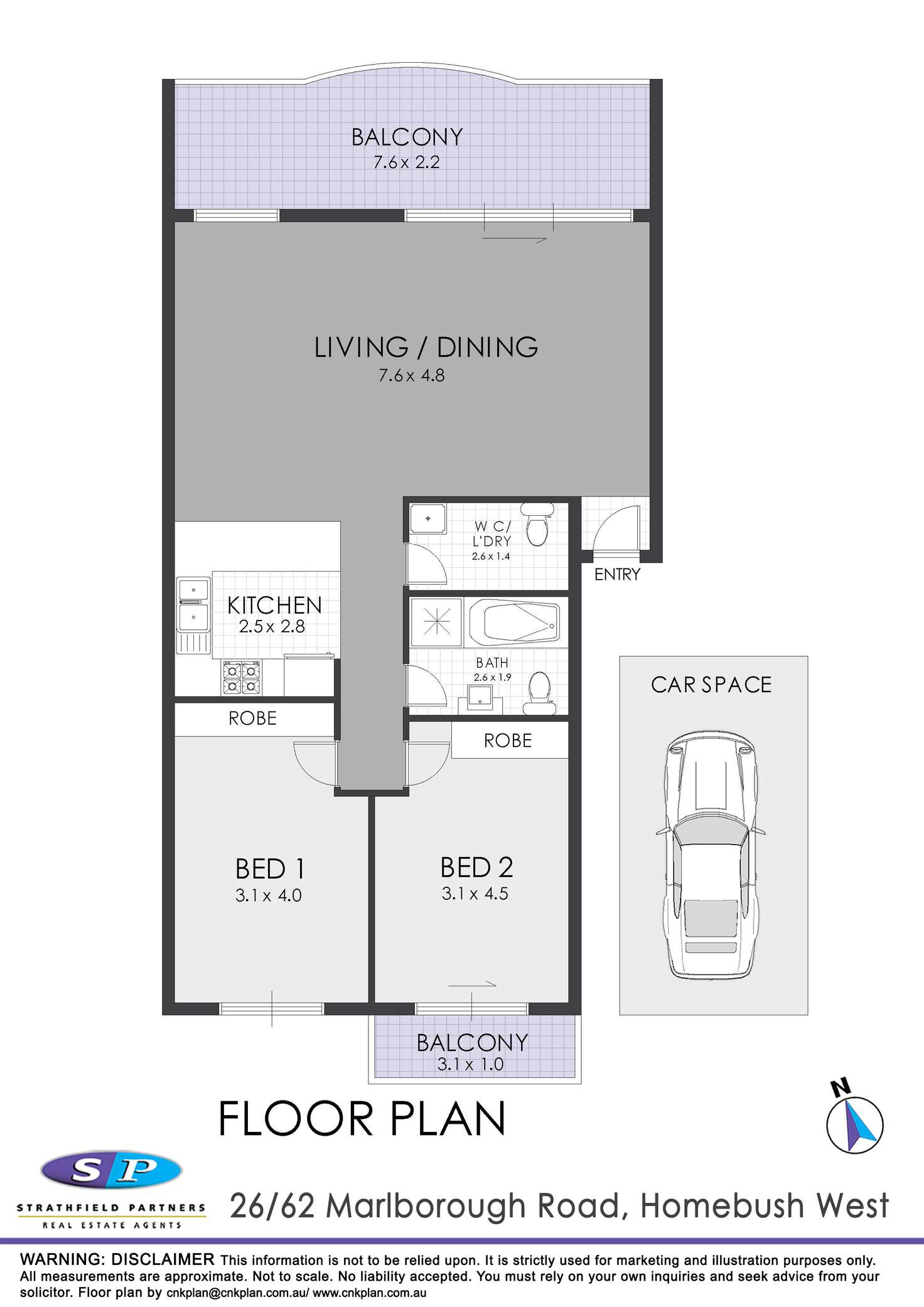 Floorplan of Homely apartment listing, 26/62-64 Marlborough Road, Homebush West NSW 2140