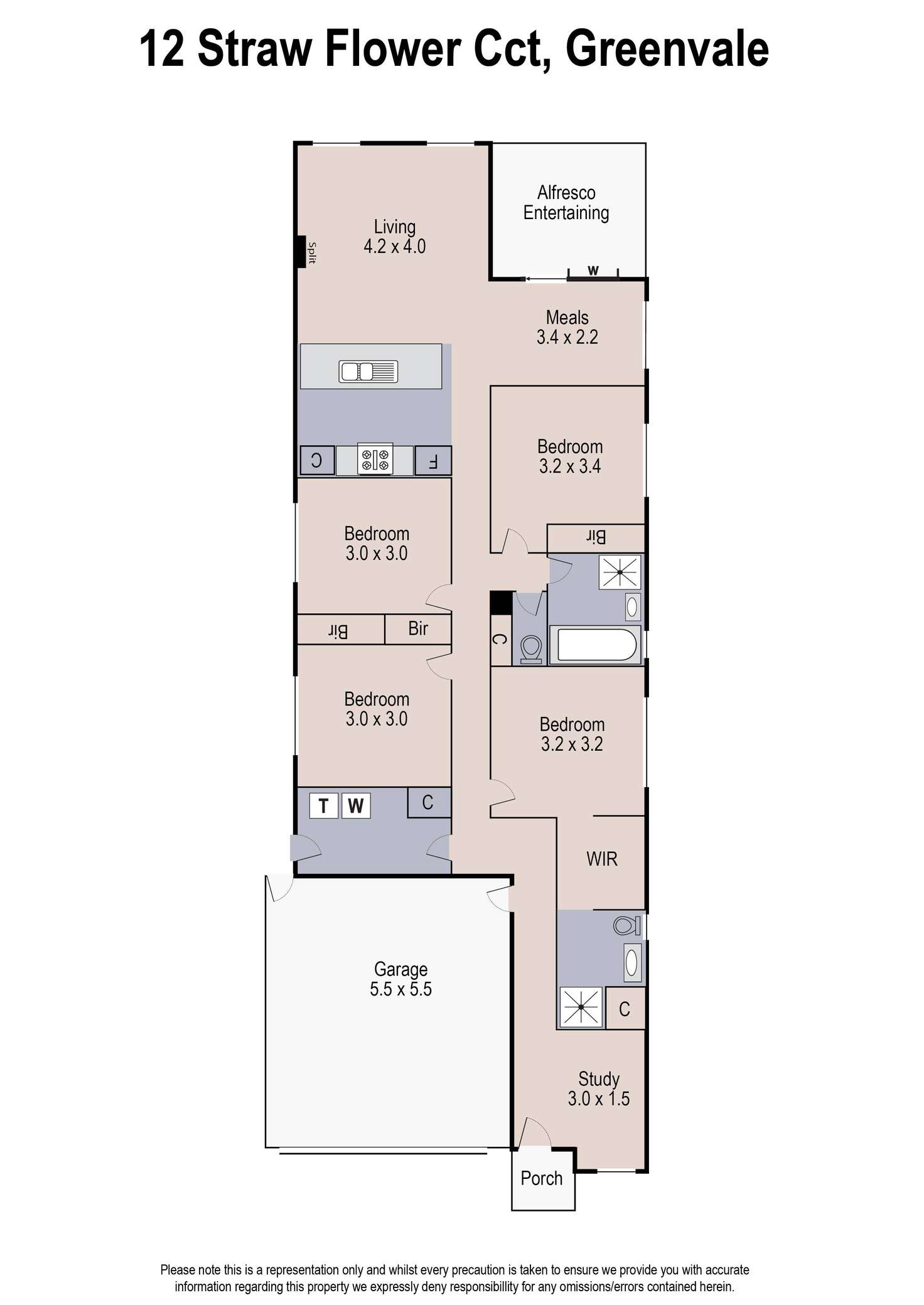 Floorplan of Homely house listing, 12 Straw Flower Circuit, Greenvale VIC 3059