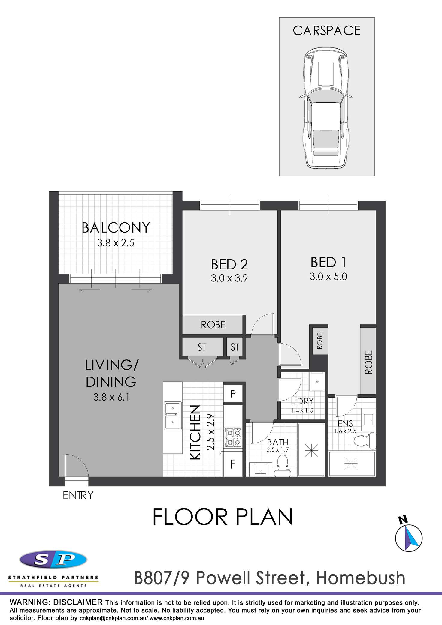 Floorplan of Homely apartment listing, B807/5 Powell Street, Homebush NSW 2140
