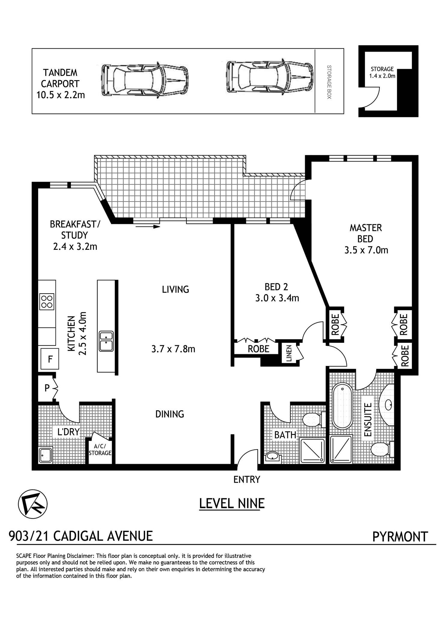 Floorplan of Homely apartment listing, 903/21 Cadigal Avenue, Pyrmont NSW 2009