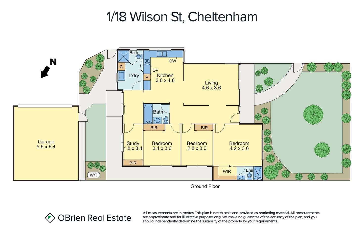 Floorplan of Homely townhouse listing, 1/18 Wilson Street, Cheltenham VIC 3192