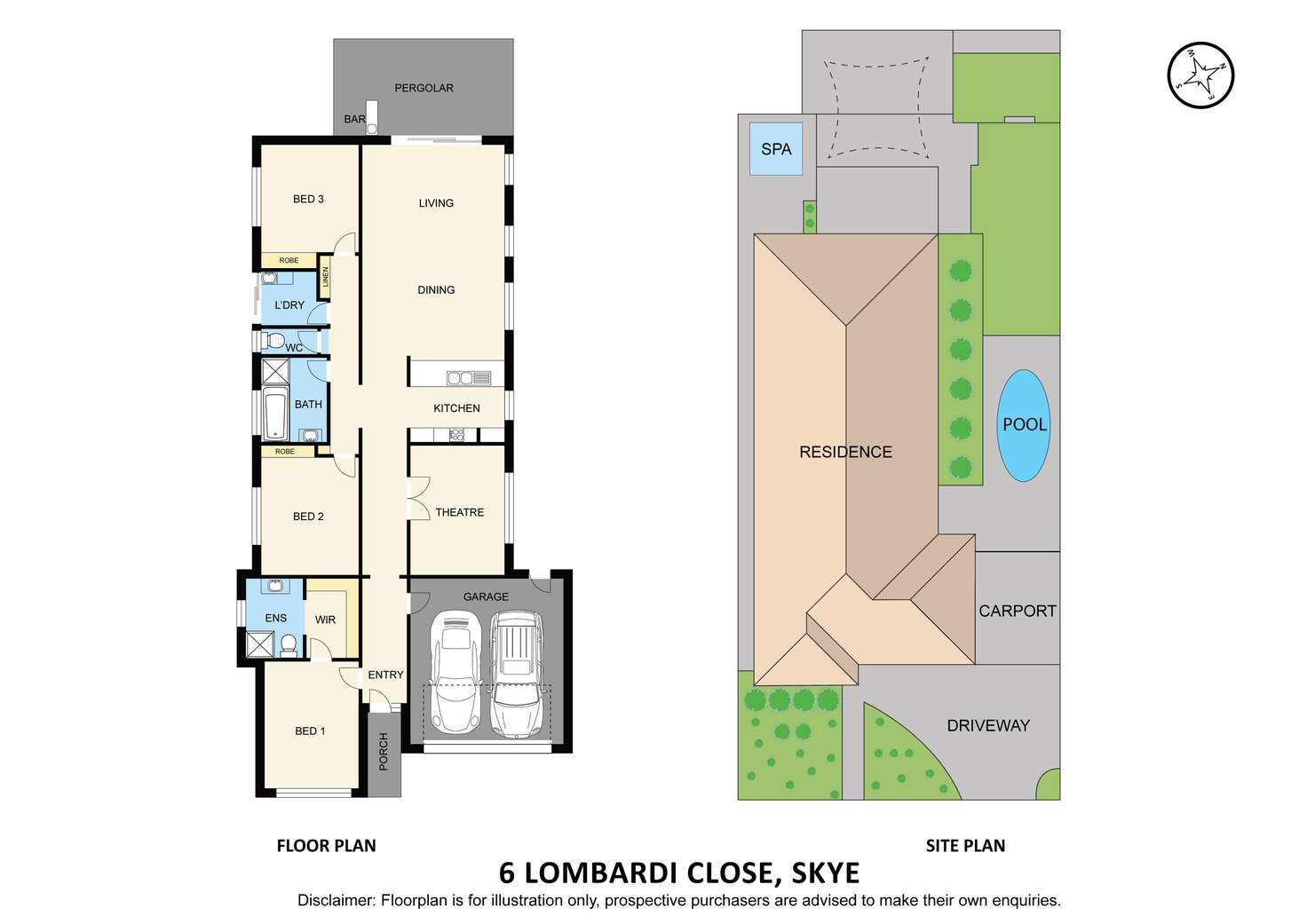Floorplan of Homely house listing, 6 Lombardi Close, Skye VIC 3977