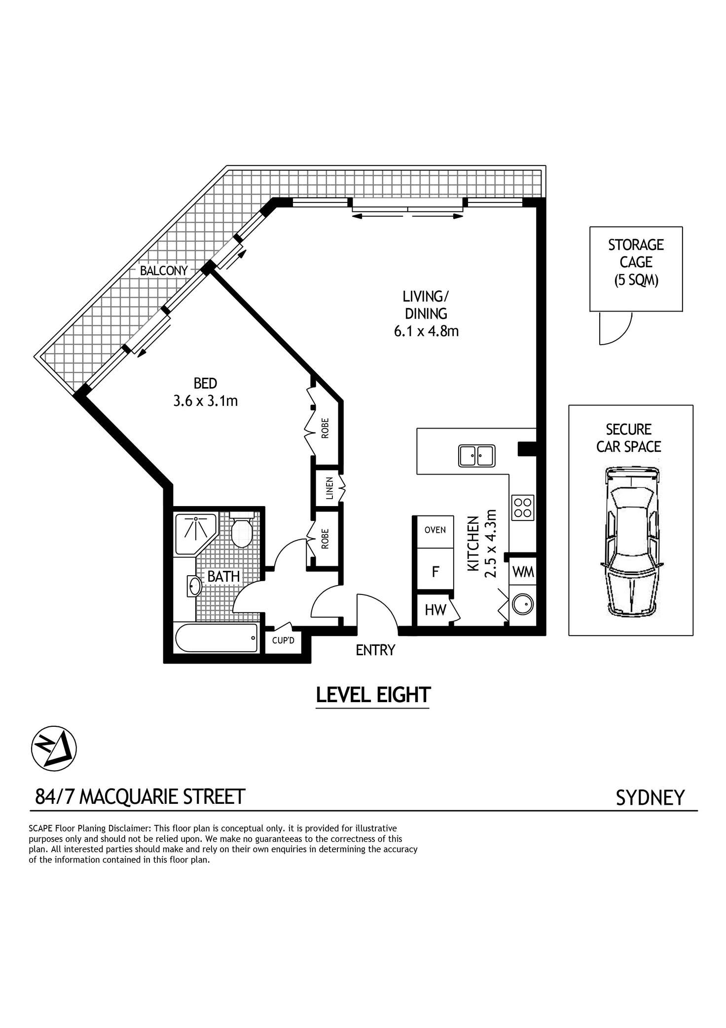 Floorplan of Homely apartment listing, 84/7 Macquarie Street, Sydney NSW 2000