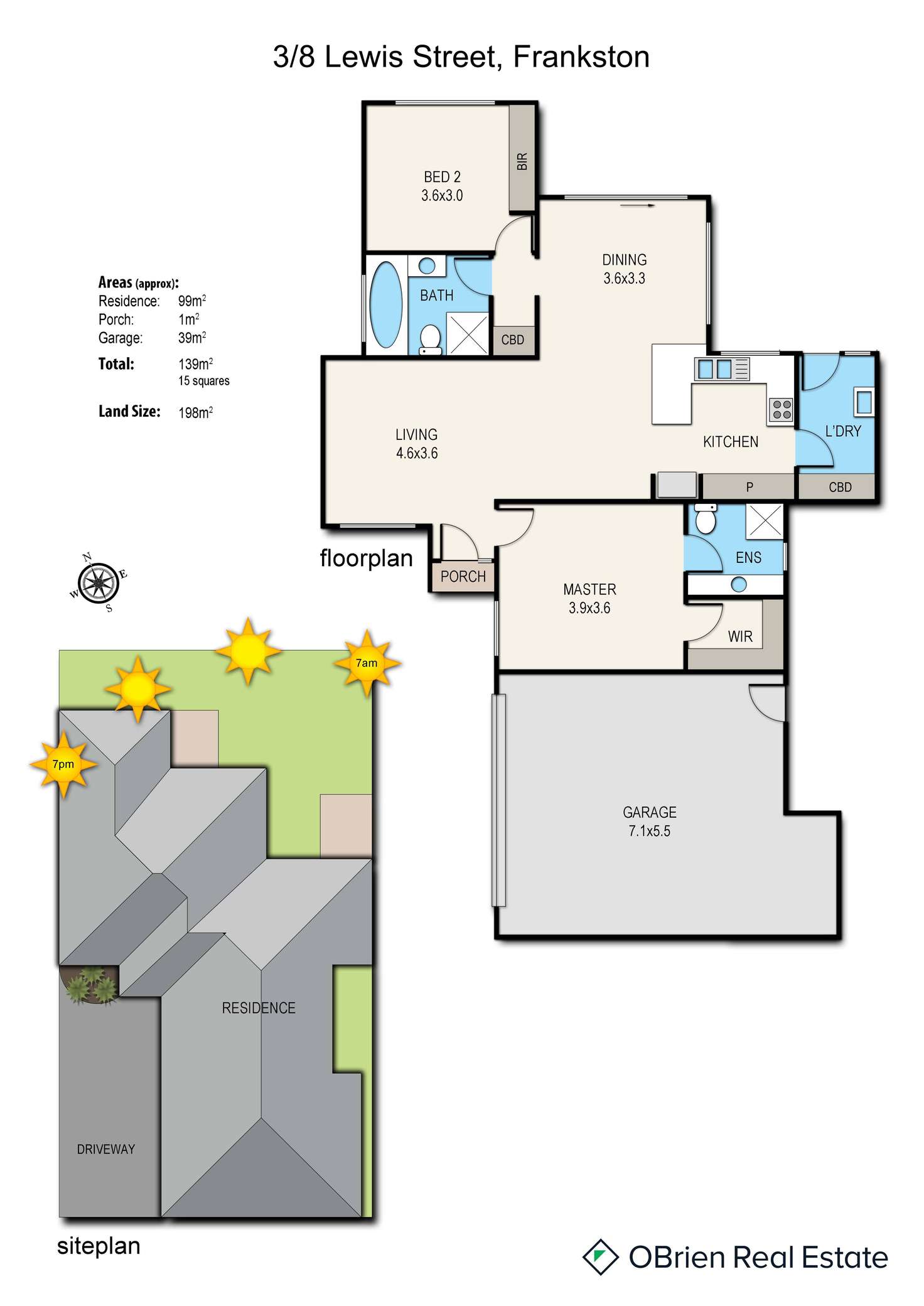 Floorplan of Homely unit listing, 3/8 Lewis Street, Frankston VIC 3199