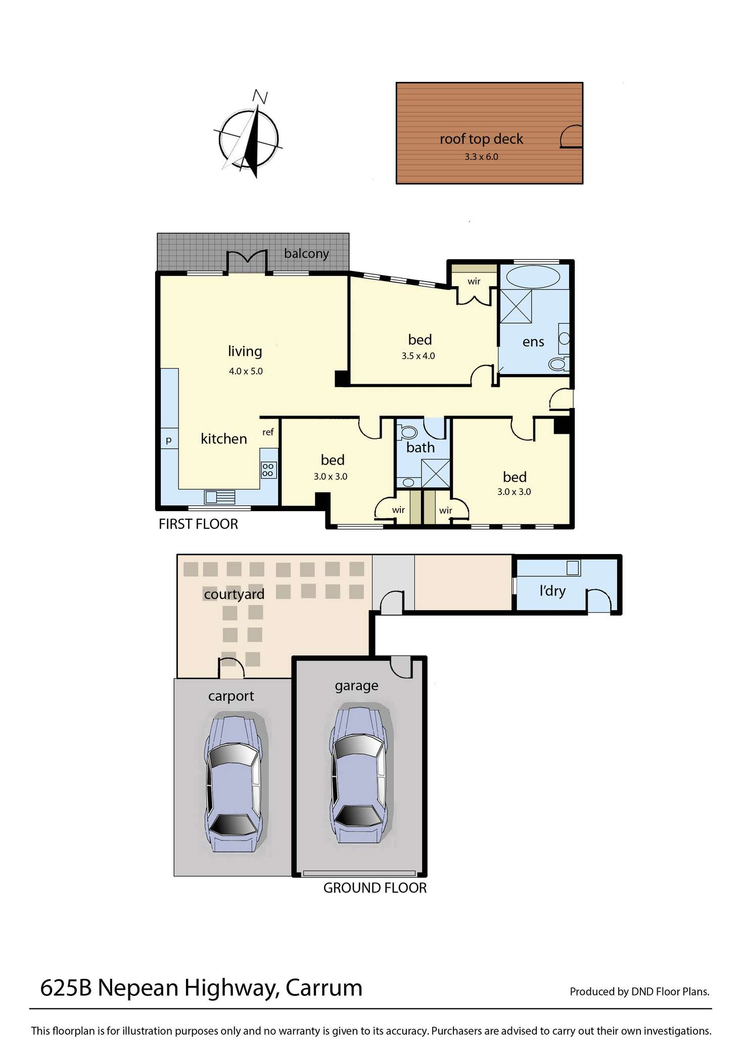 Floorplan of Homely unit listing, 625B Nepean Highway, Carrum VIC 3197