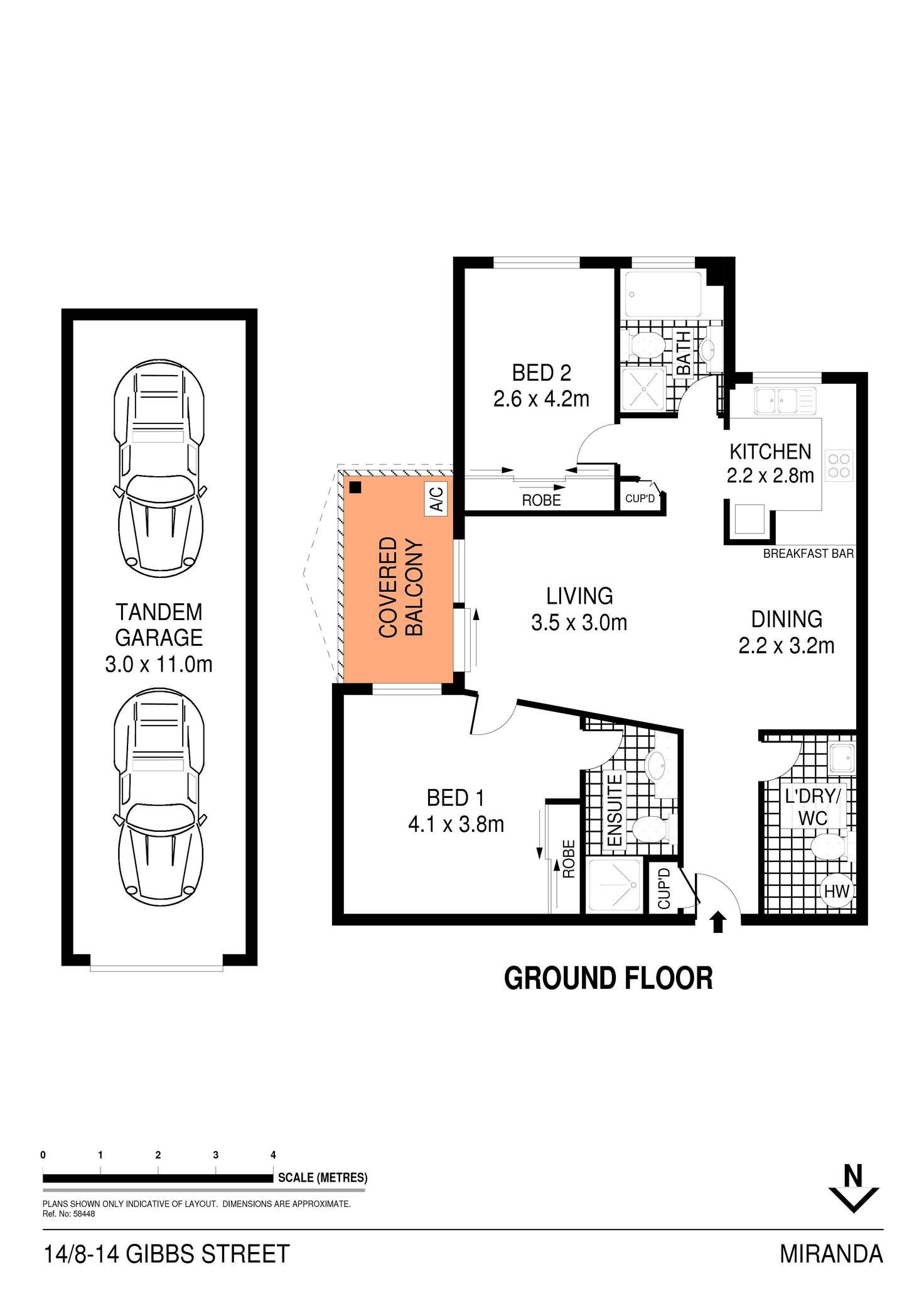 Floorplan of Homely unit listing, 14/8-14 Gibbs Street, Miranda NSW 2228