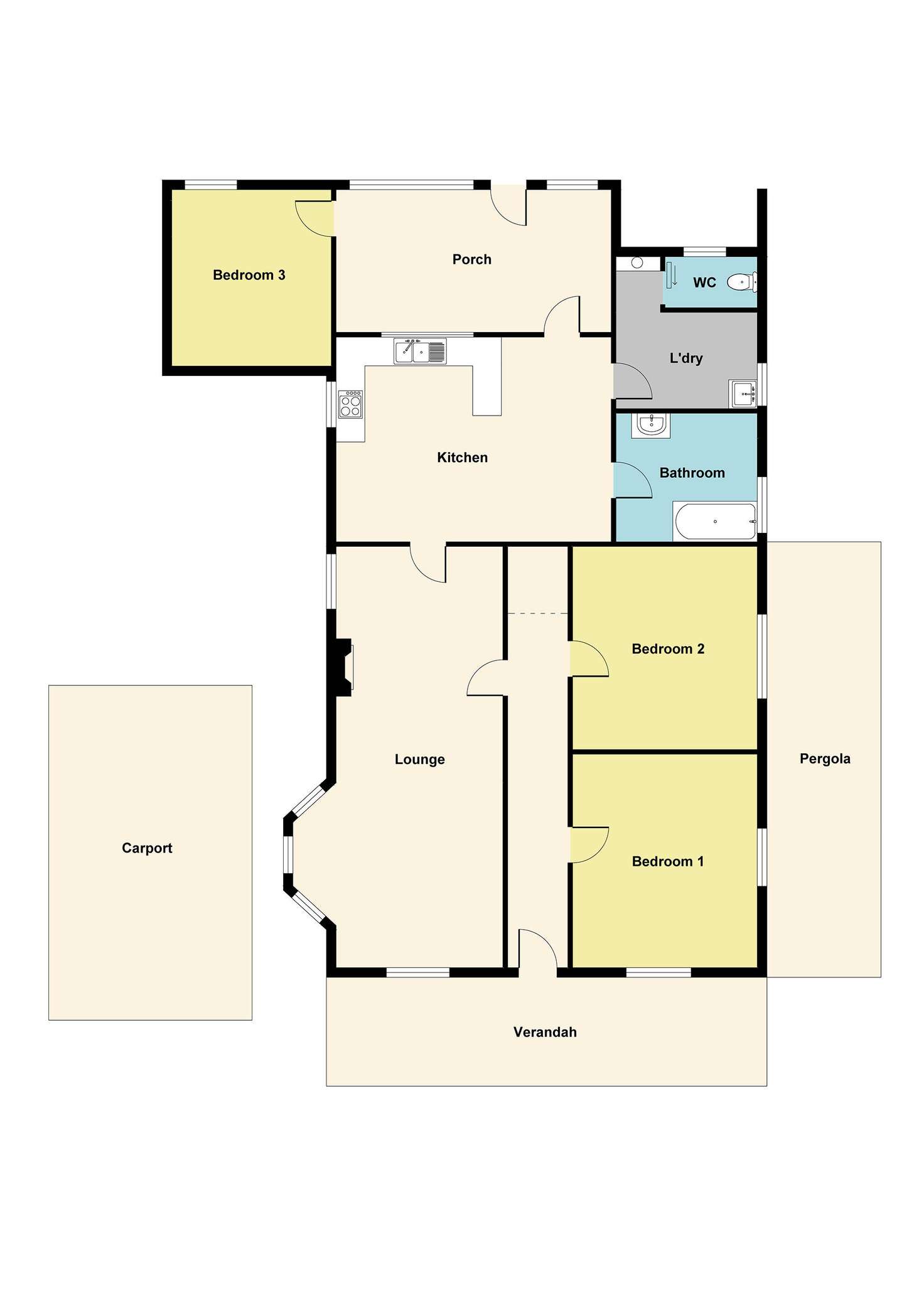 Floorplan of Homely house listing, 7 Higham Street, Maryborough VIC 3465
